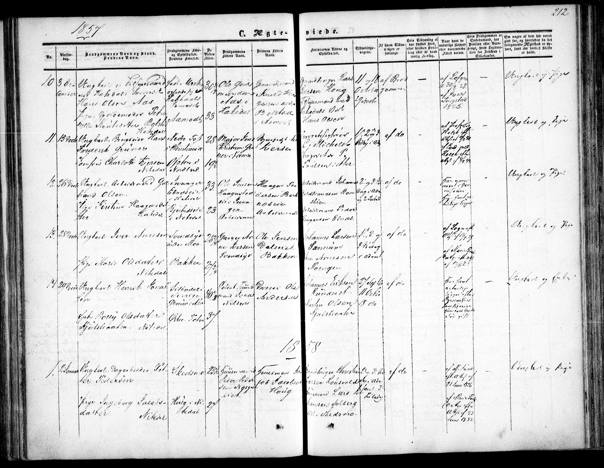 Nittedal prestekontor Kirkebøker, SAO/A-10365a/F/Fa/L0005: Parish register (official) no. I 5, 1850-1862, p. 212