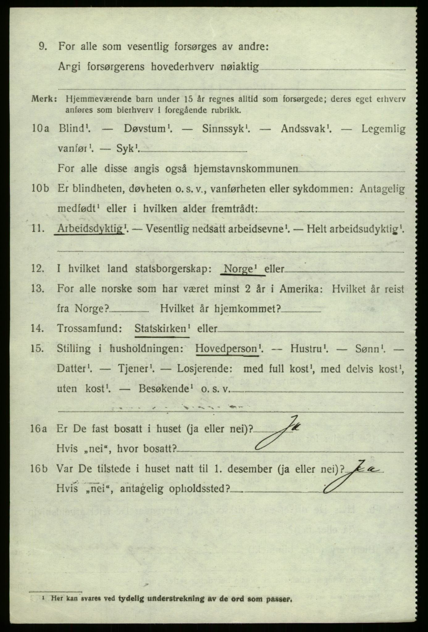 SAB, 1920 census for Haus, 1920, p. 6138