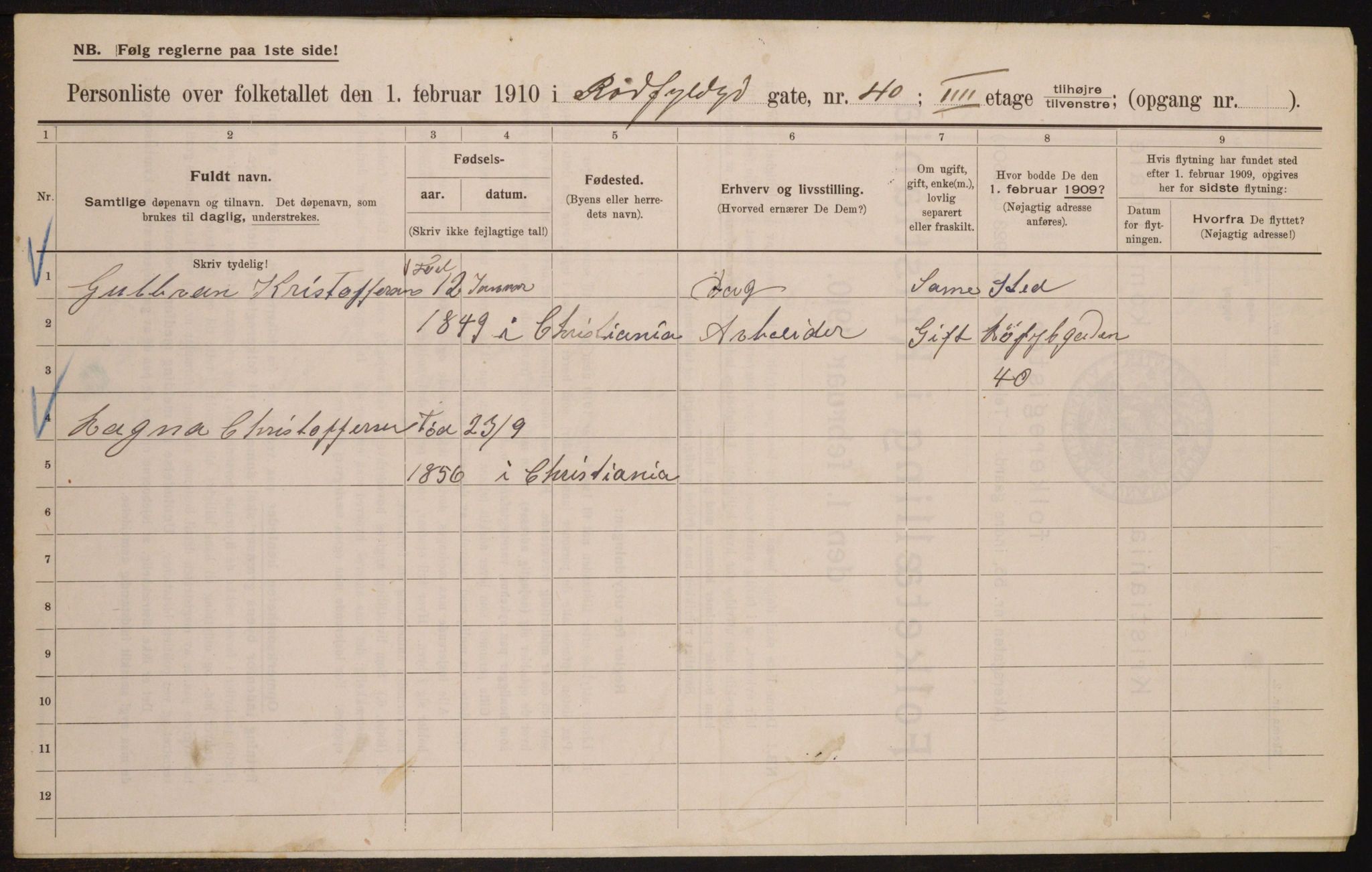 OBA, Municipal Census 1910 for Kristiania, 1910, p. 82379