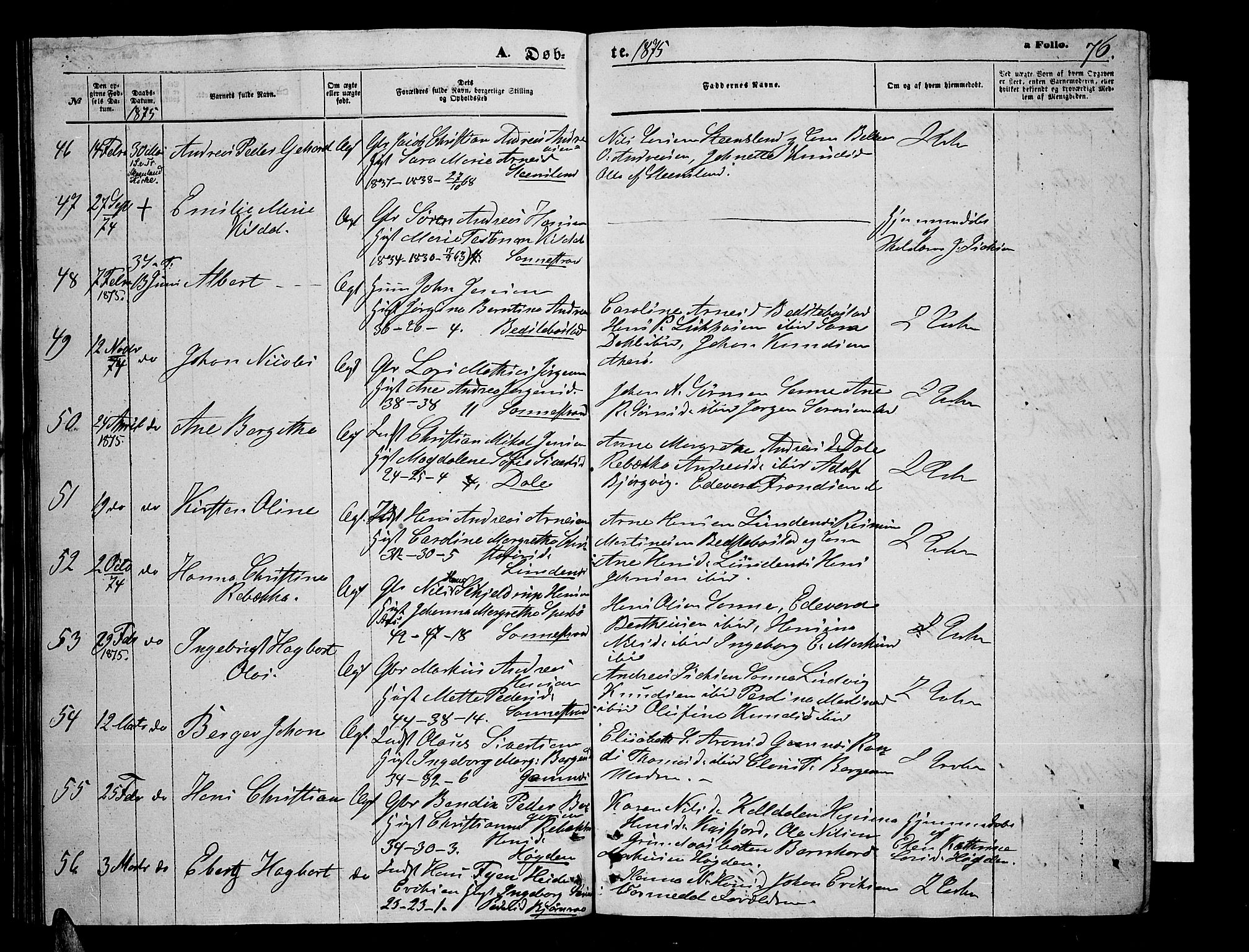 Trondenes sokneprestkontor, AV/SATØ-S-1319/H/Hb/L0009klokker: Parish register (copy) no. 9, 1870-1876, p. 76