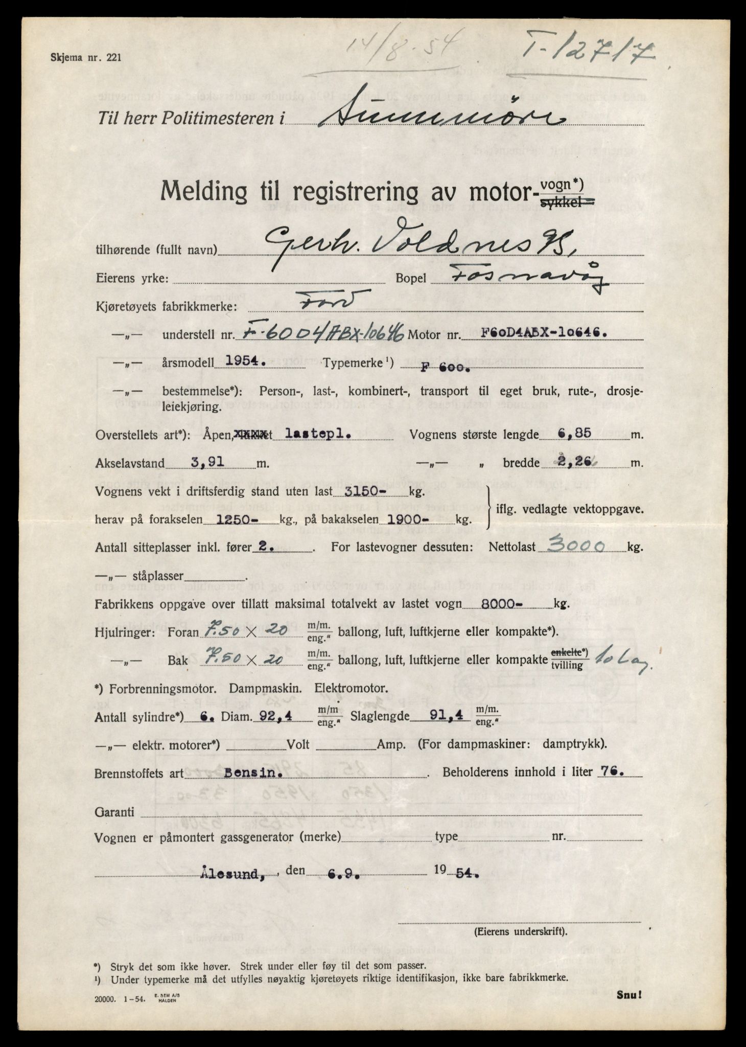 Møre og Romsdal vegkontor - Ålesund trafikkstasjon, AV/SAT-A-4099/F/Fe/L0035: Registreringskort for kjøretøy T 12653 - T 12829, 1927-1998, p. 1244