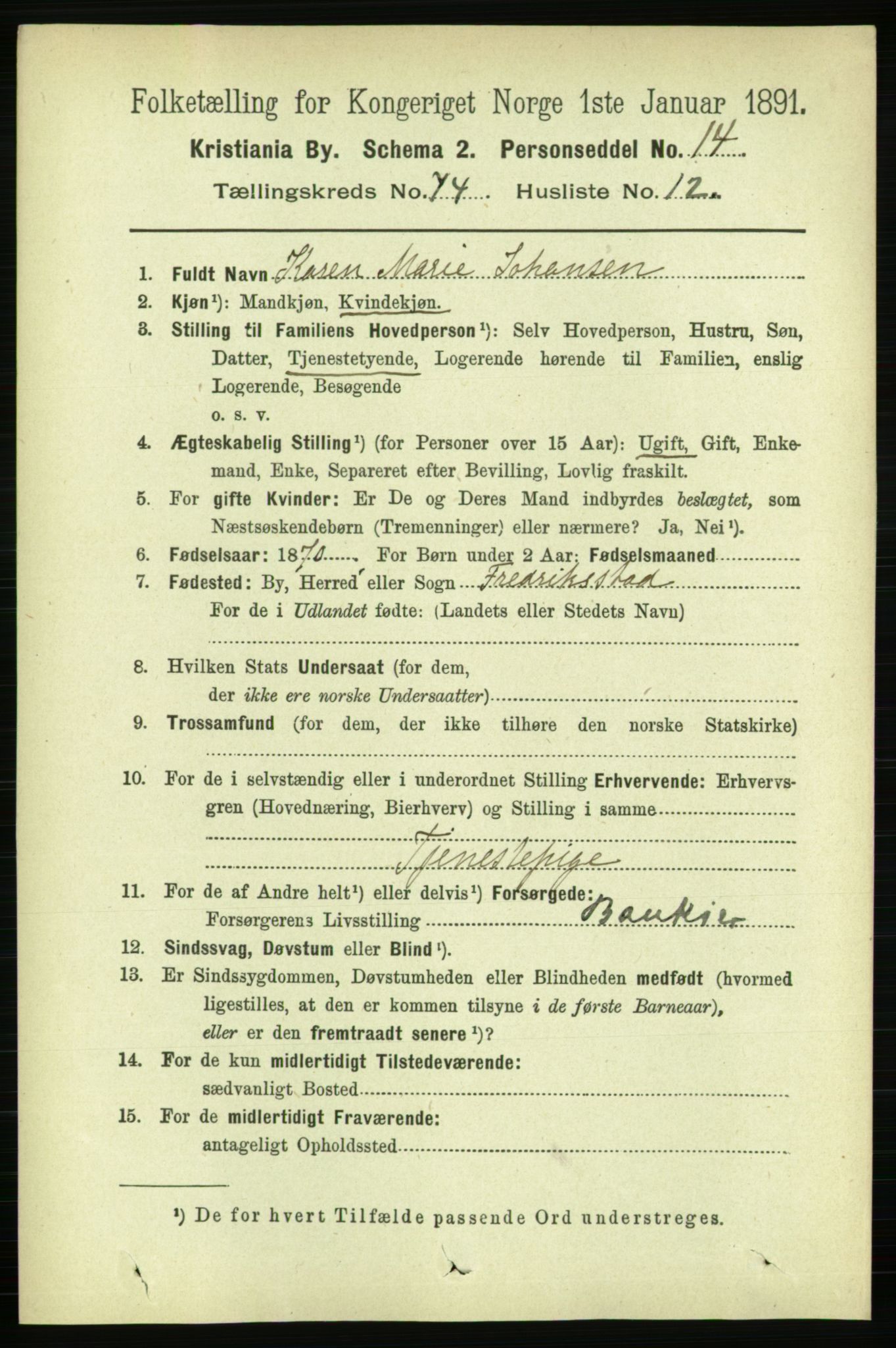 RA, 1891 census for 0301 Kristiania, 1891, p. 39763