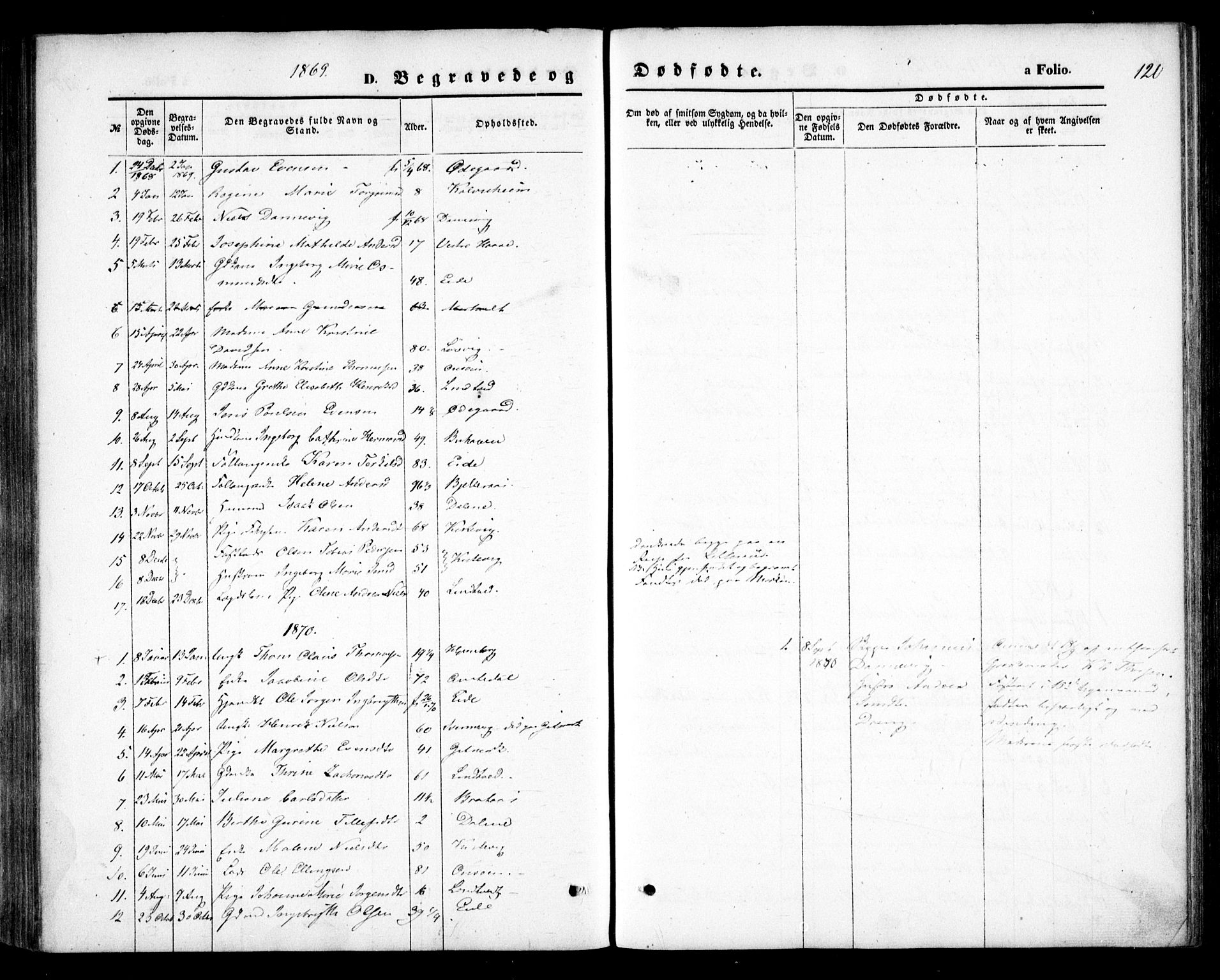 Hommedal sokneprestkontor, SAK/1111-0023/F/Fa/Faa/L0002: Parish register (official) no. A 2, 1861-1884, p. 120