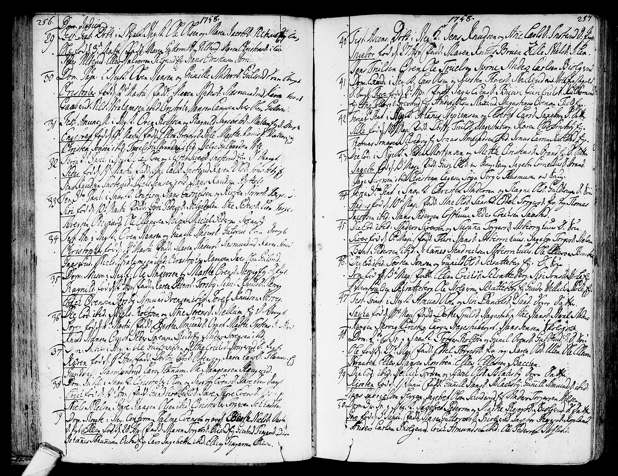 Modum kirkebøker, AV/SAKO-A-234/F/Fa/L0002: Parish register (official) no. 2, 1741-1782, p. 256-257