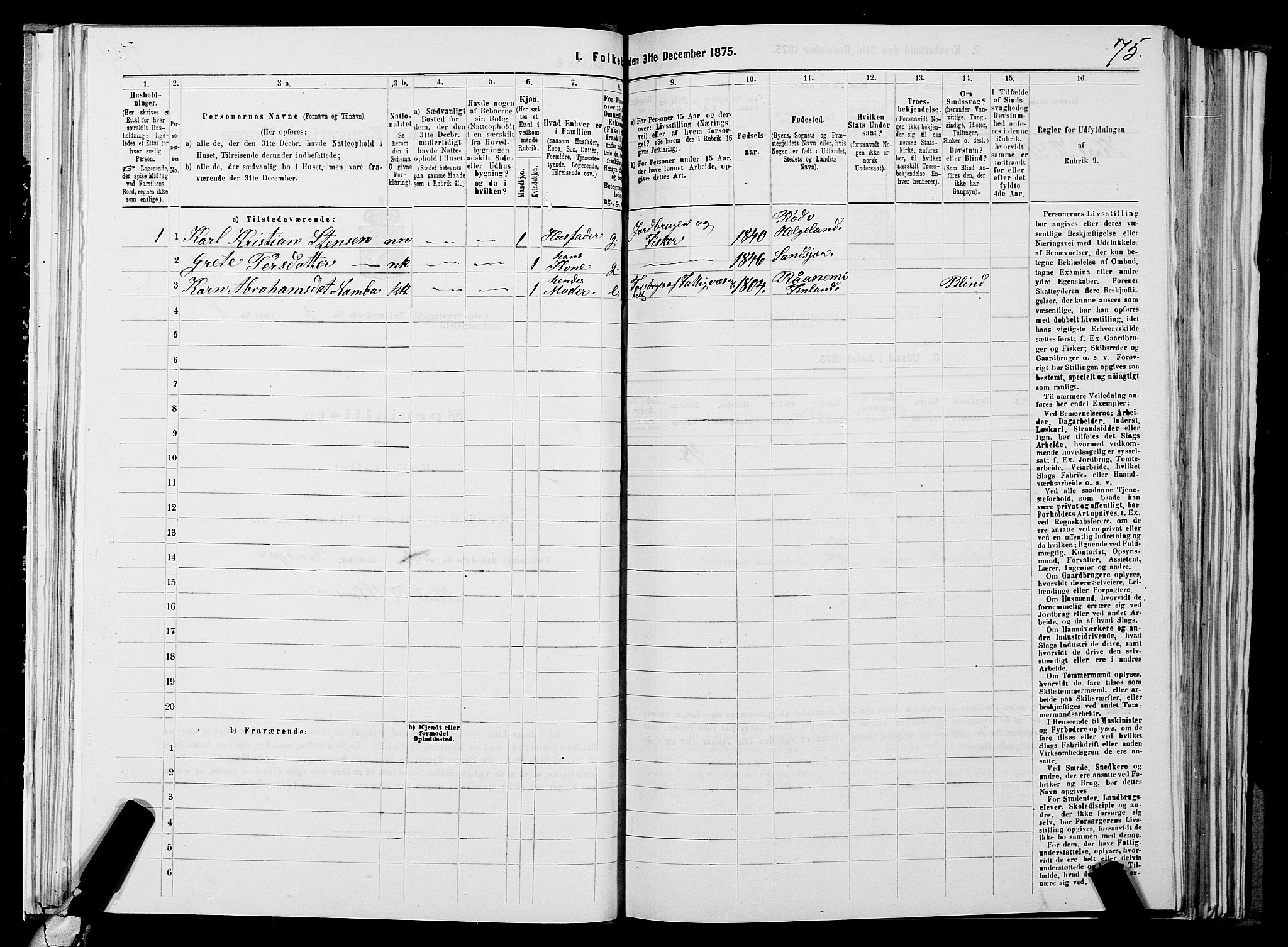 SATØ, 1875 census for 2029L Vadsø/Vadsø, 1875, p. 1075