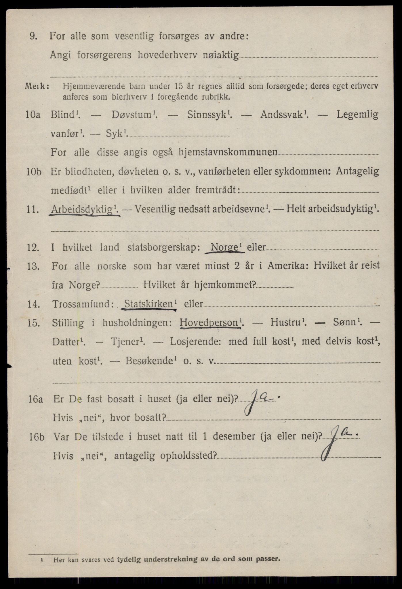 SAT, 1920 census for Hustad, 1920, p. 734