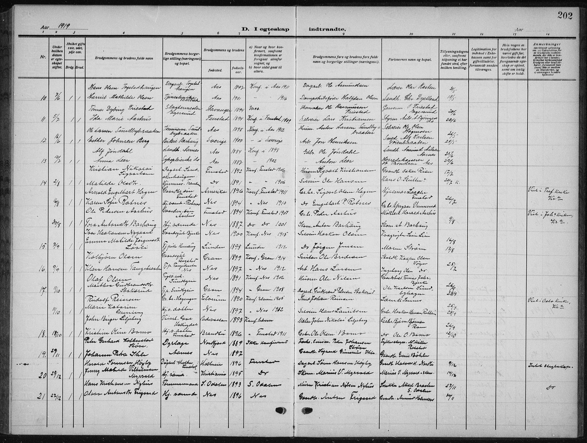 Nes prestekontor Kirkebøker, AV/SAO-A-10410/G/Ga/L0003: Parish register (copy) no. I 3, 1913-1941, p. 202