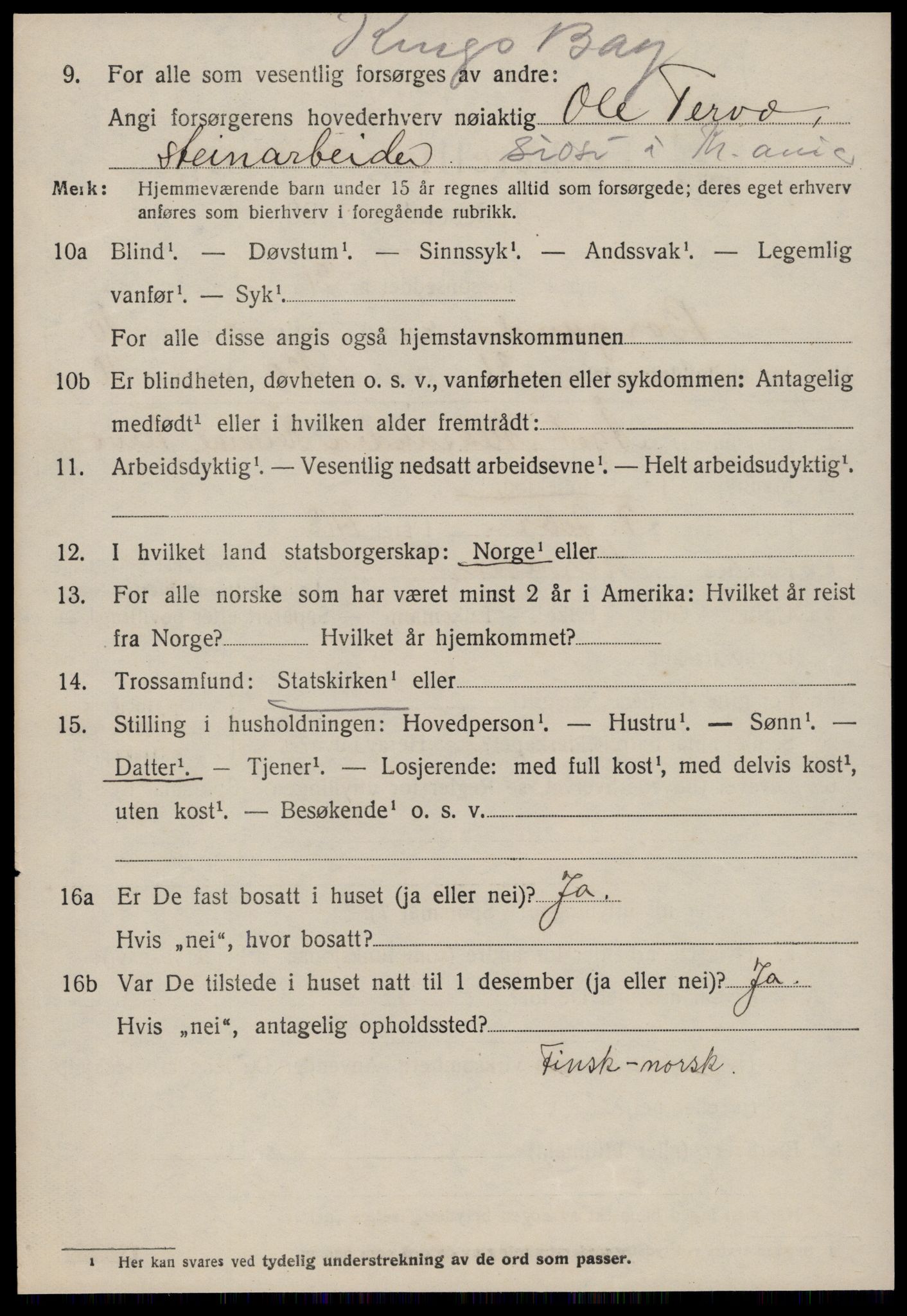 SAT, 1920 census for Borgund, 1920, p. 9835