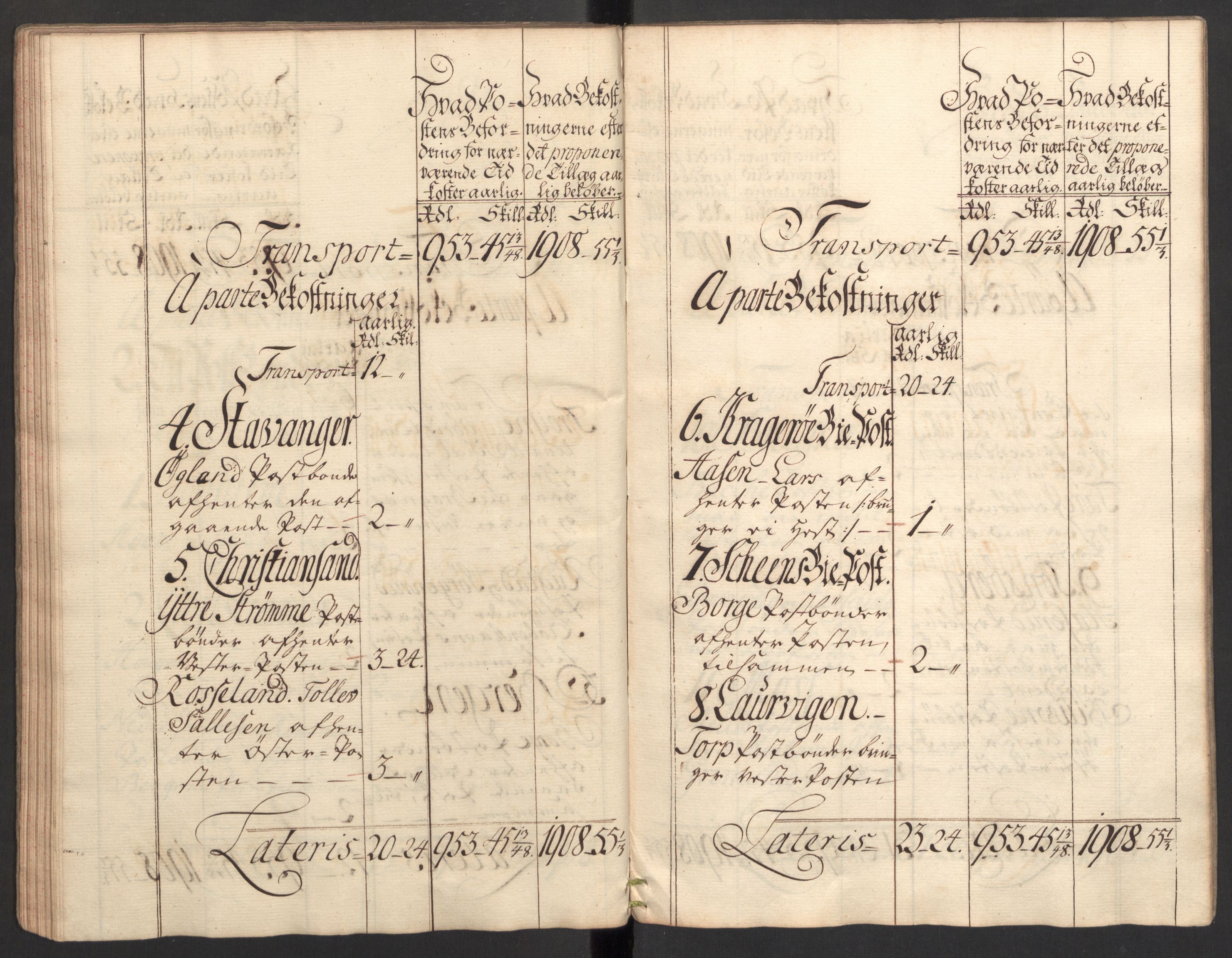 Generalpostdireksjonen 1719-1814, AV/RA-EA-3108/E/L0025: Fortegnelse og forklaringer om postturene i Norge, 1752-1754, p. 44