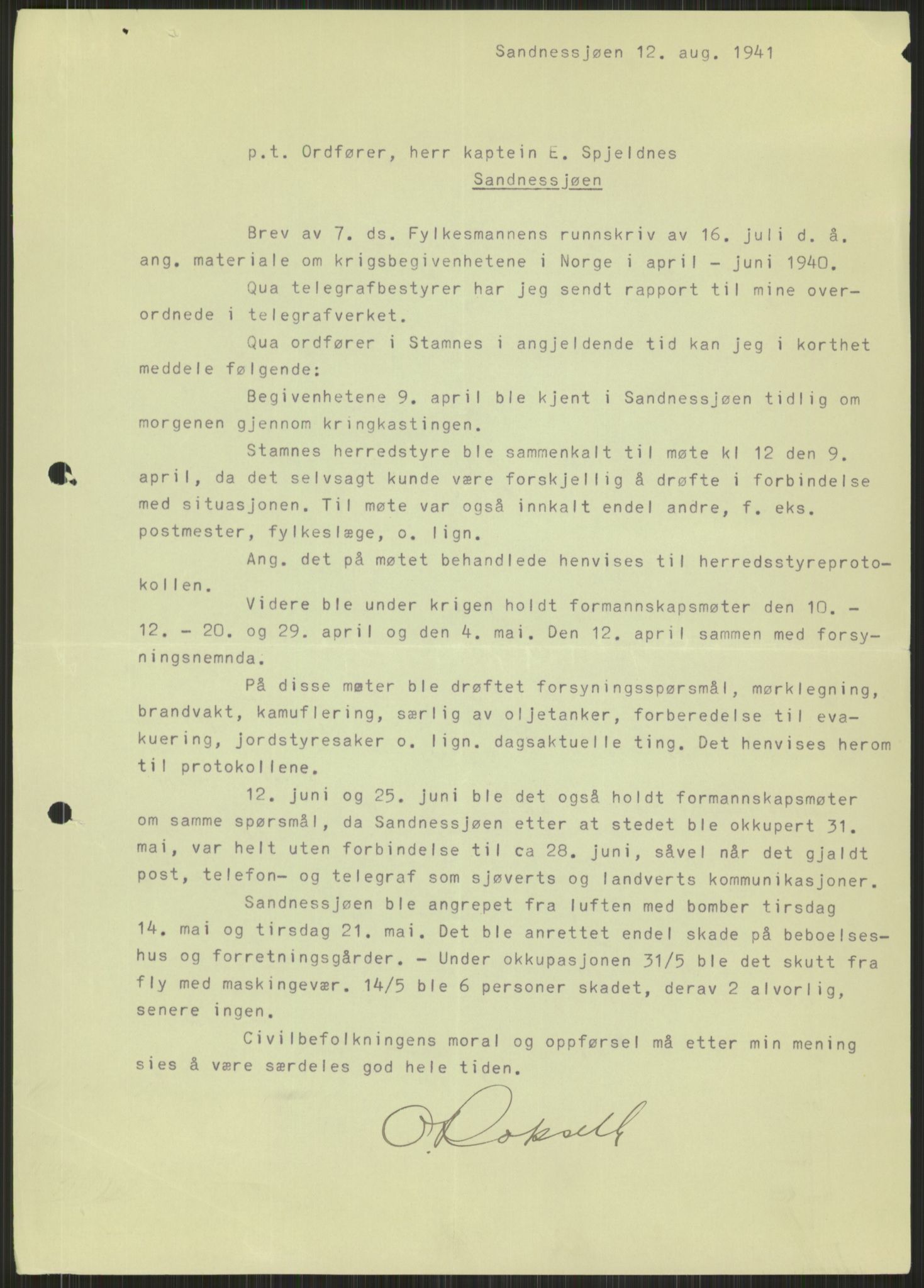 Forsvaret, Forsvarets krigshistoriske avdeling, RA/RAFA-2017/Y/Ya/L0017: II-C-11-31 - Fylkesmenn.  Rapporter om krigsbegivenhetene 1940., 1940, p. 307