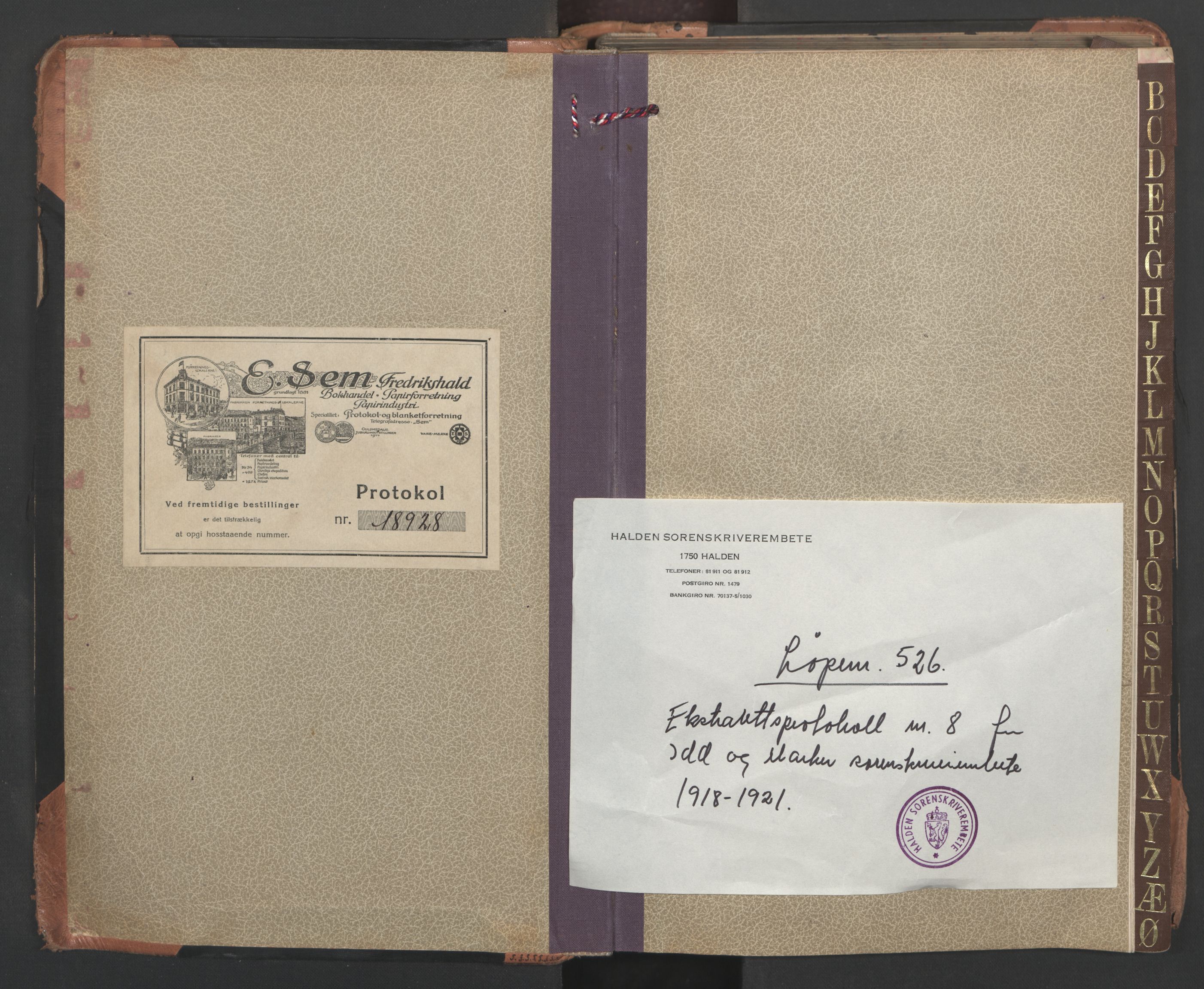 Idd og Marker sorenskriveri, SAO/A-10283/F/Fc/L0015: Ekstrarettsprotokoll, 1918-1921