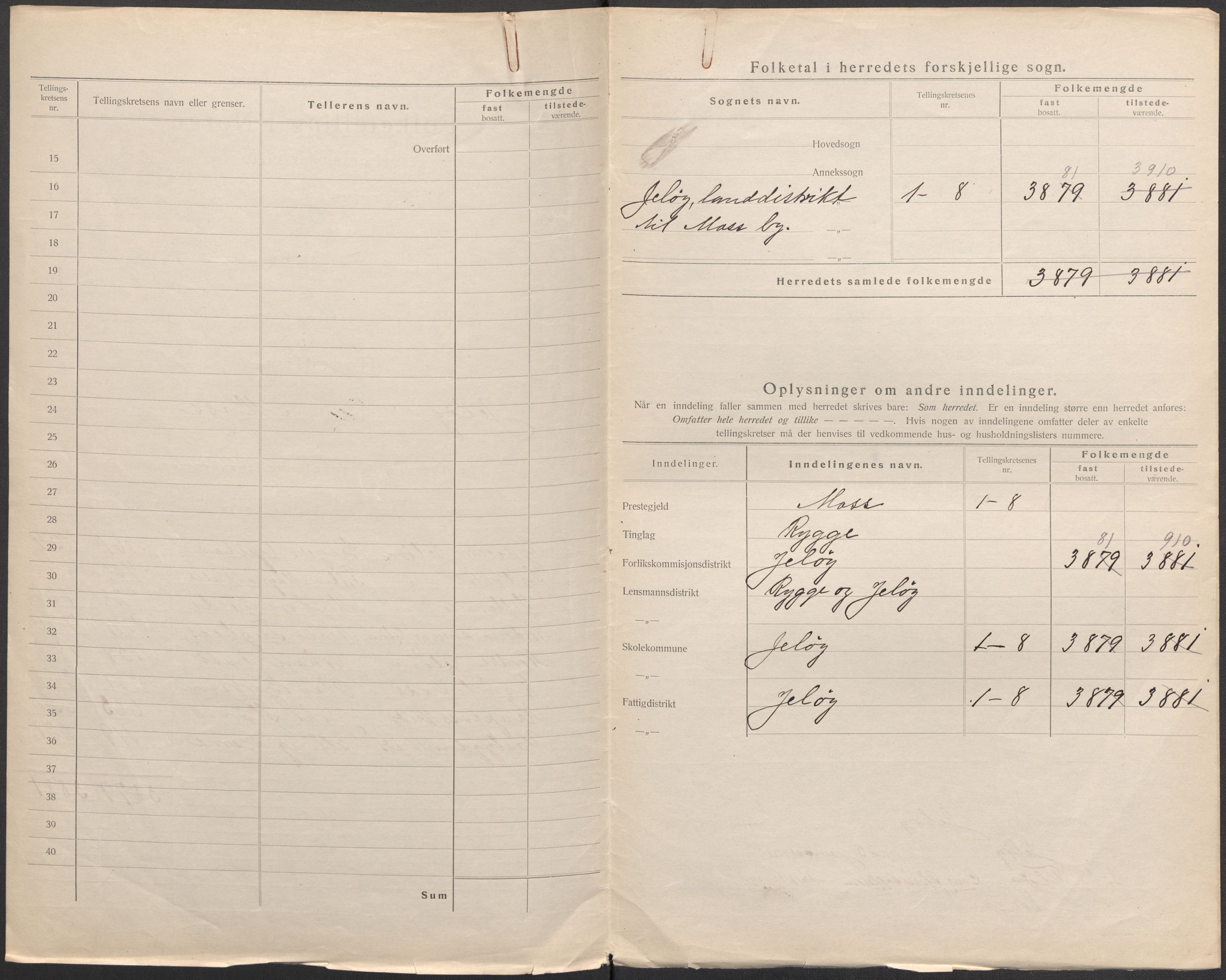 SAO, 1920 census for Moss land district, 1920, p. 3