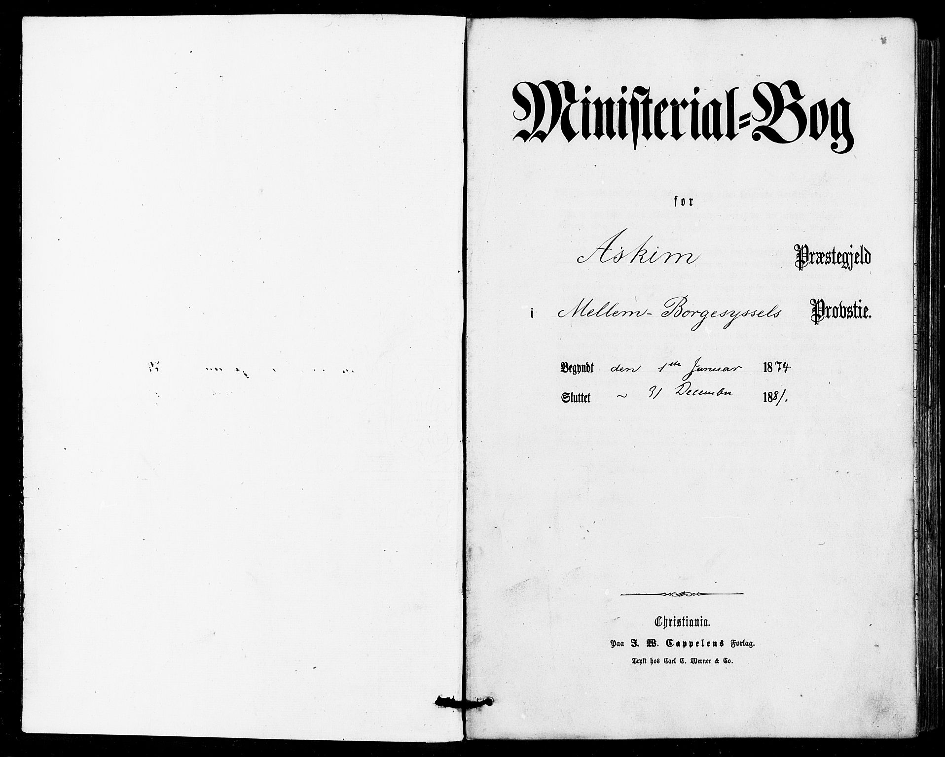 Askim prestekontor Kirkebøker, AV/SAO-A-10900/F/Fa/L0006: Parish register (official) no. 6, 1874-1881