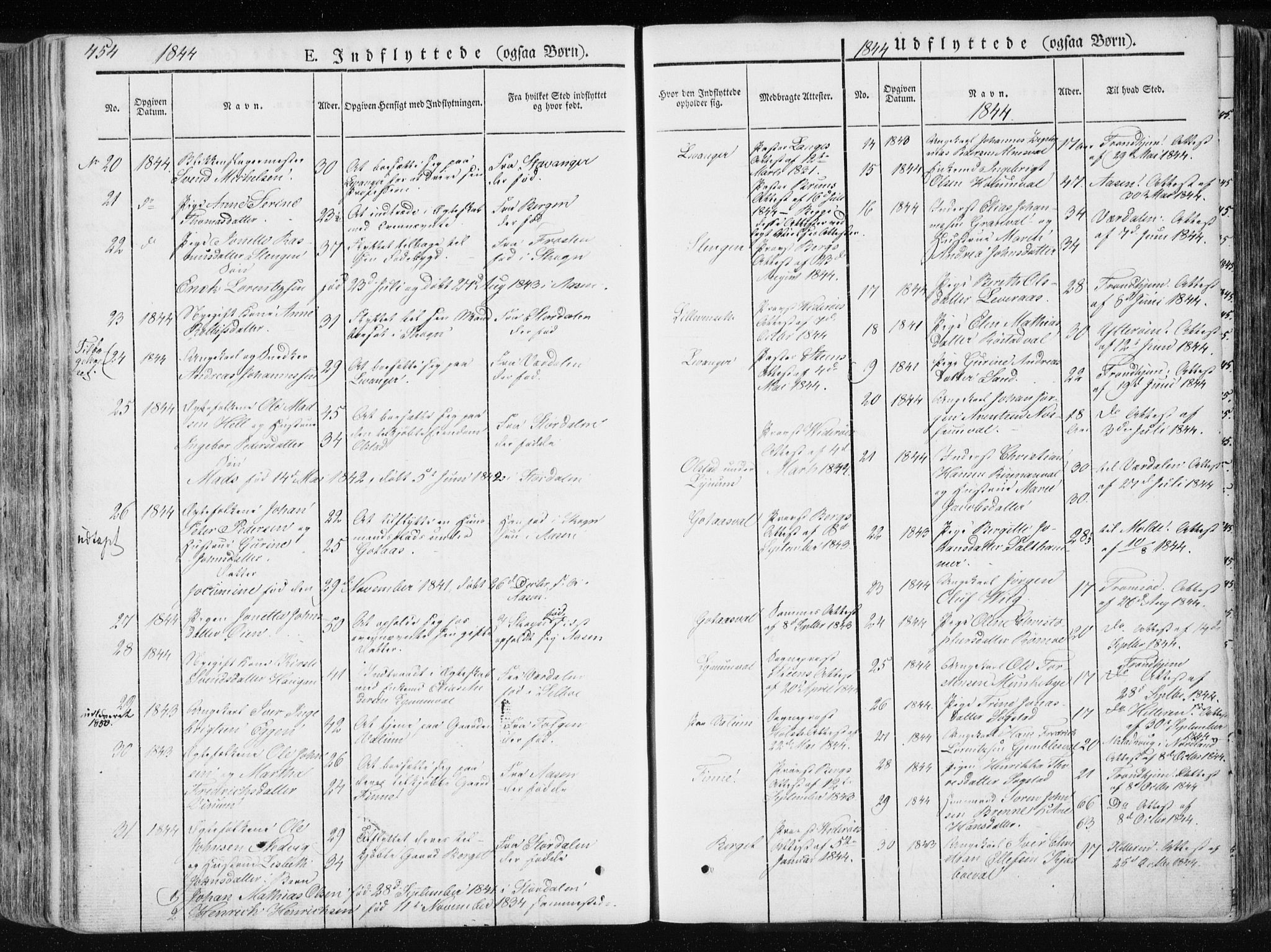 Ministerialprotokoller, klokkerbøker og fødselsregistre - Nord-Trøndelag, SAT/A-1458/717/L0154: Parish register (official) no. 717A06 /1, 1836-1849, p. 454