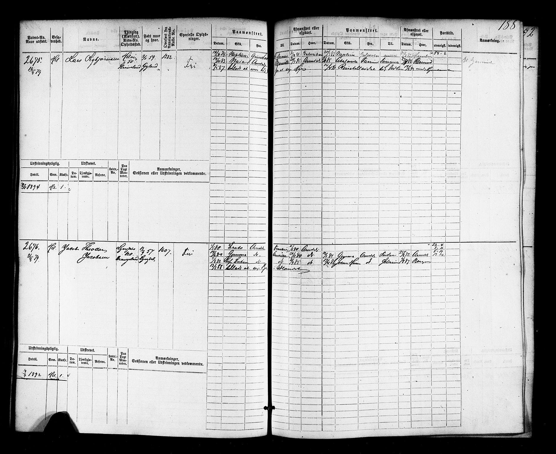Farsund mønstringskrets, AV/SAK-2031-0017/F/Fb/L0018: Hovedrulle nr 2301-3066, Z-10, 1875-1914, p. 193