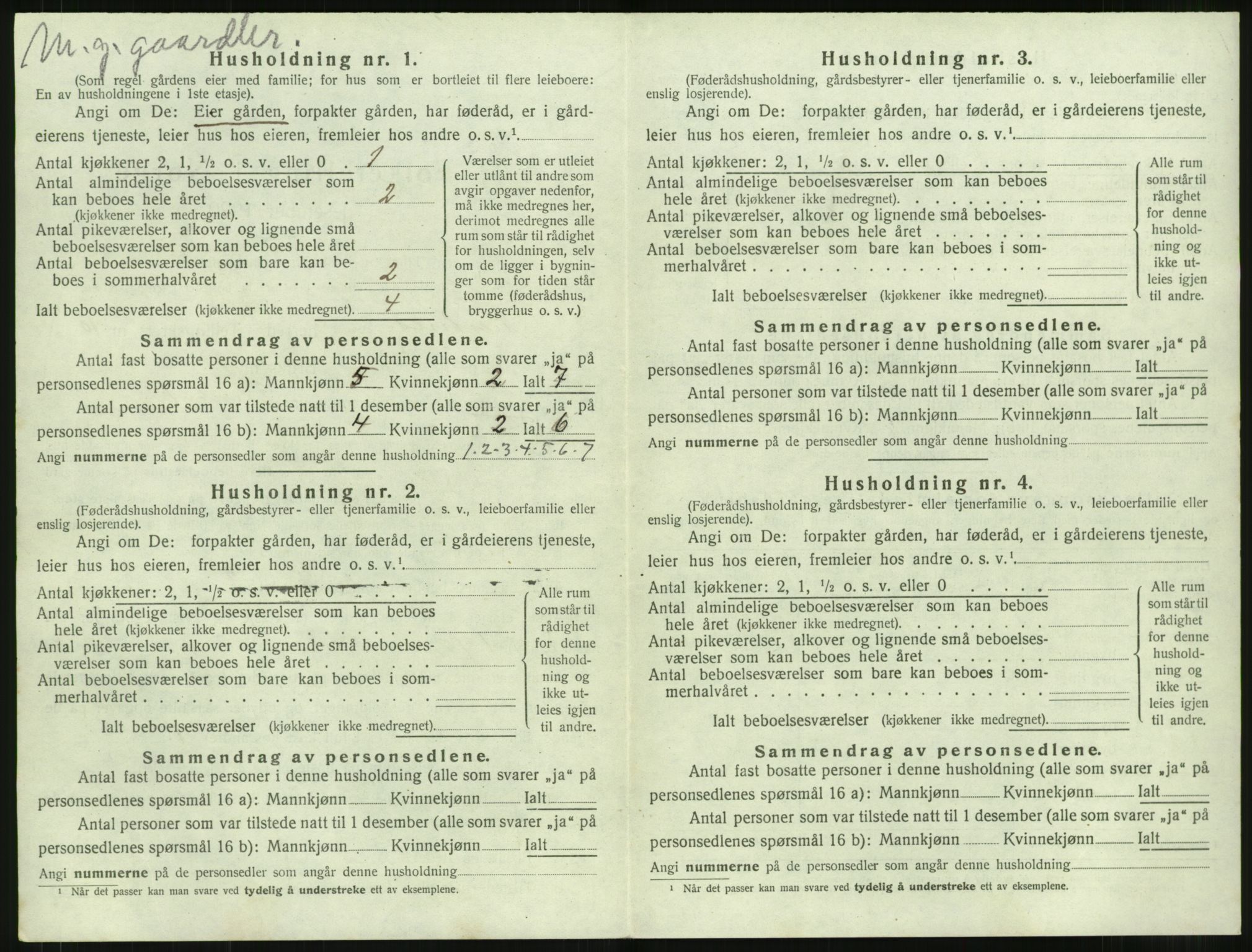 SAT, 1920 census for Vestnes, 1920, p. 1056