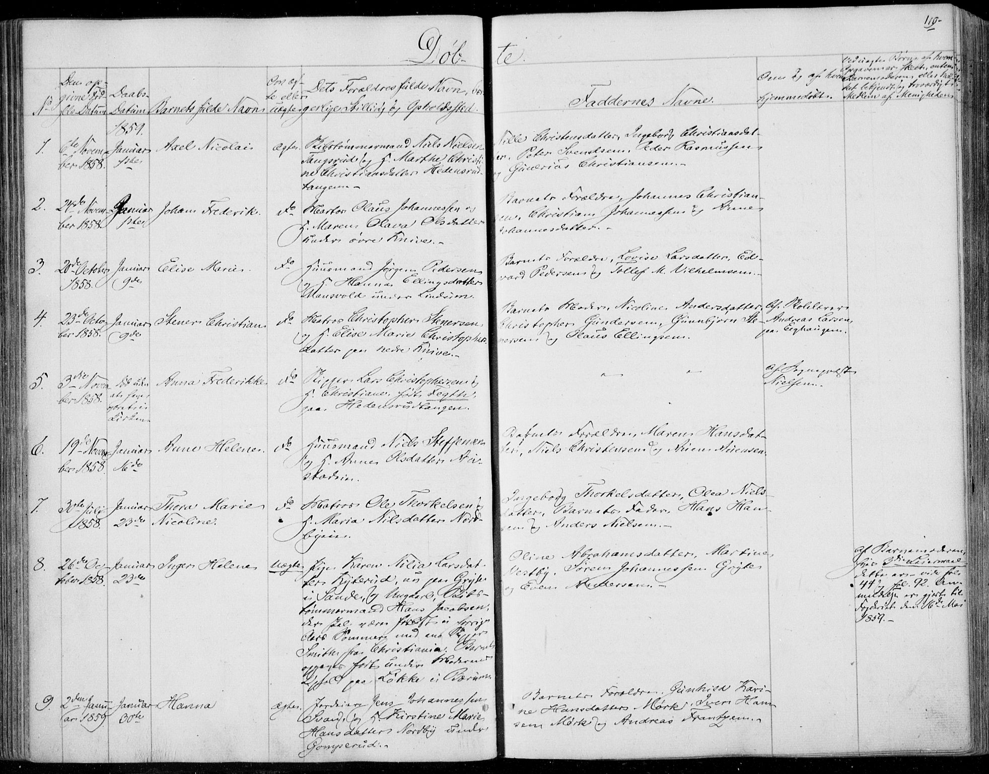 Skoger kirkebøker, SAKO/A-59/F/Fa/L0003: Parish register (official) no. I 3, 1842-1861, p. 119