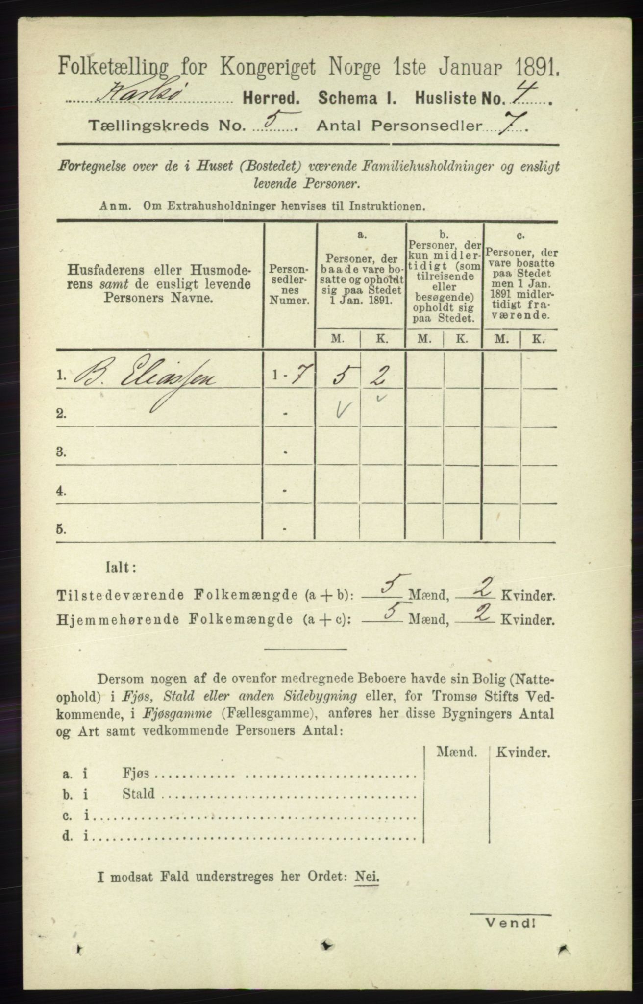 RA, 1891 census for 1936 Karlsøy, 1891, p. 1232