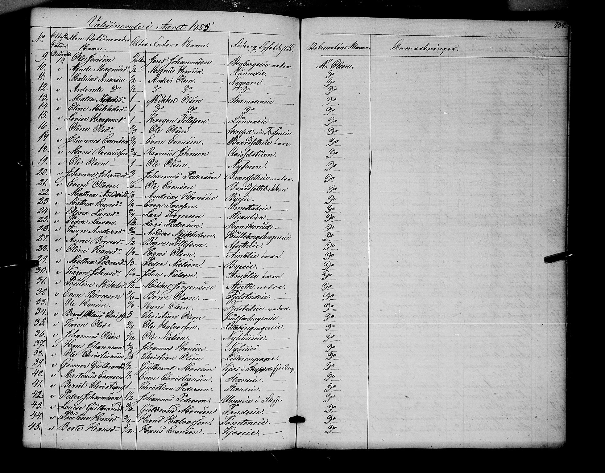 Ringsaker prestekontor, SAH/PREST-014/K/Ka/L0009: Parish register (official) no. 9, 1850-1860, p. 535