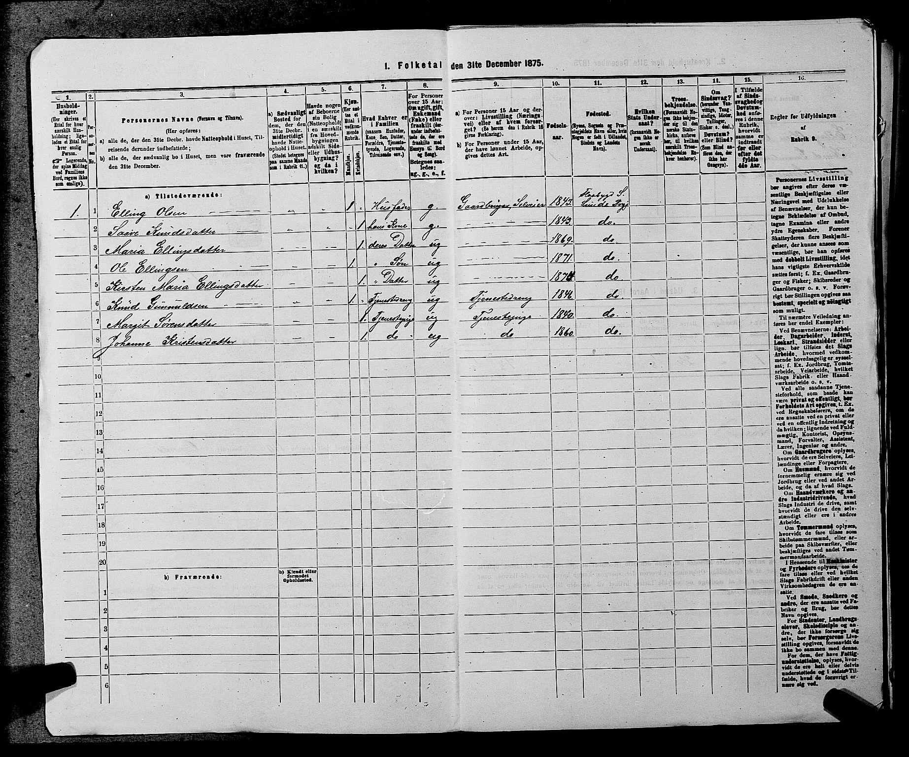 SAKO, 1875 census for 0820P Lunde, 1875, p. 948