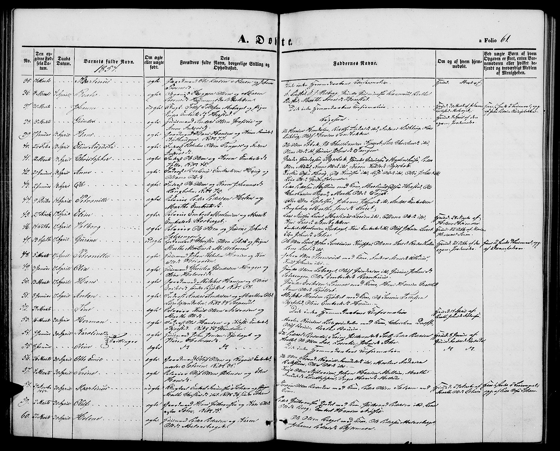 Elverum prestekontor, AV/SAH-PREST-044/H/Ha/Hab/L0002: Parish register (copy) no. 2, 1845-1855, p. 61