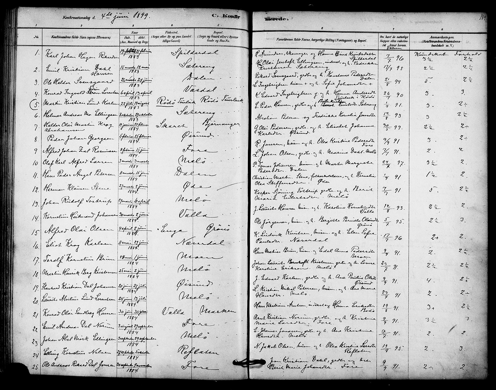 Ministerialprotokoller, klokkerbøker og fødselsregistre - Nordland, SAT/A-1459/843/L0626: Parish register (official) no. 843A01, 1878-1907, p. 184