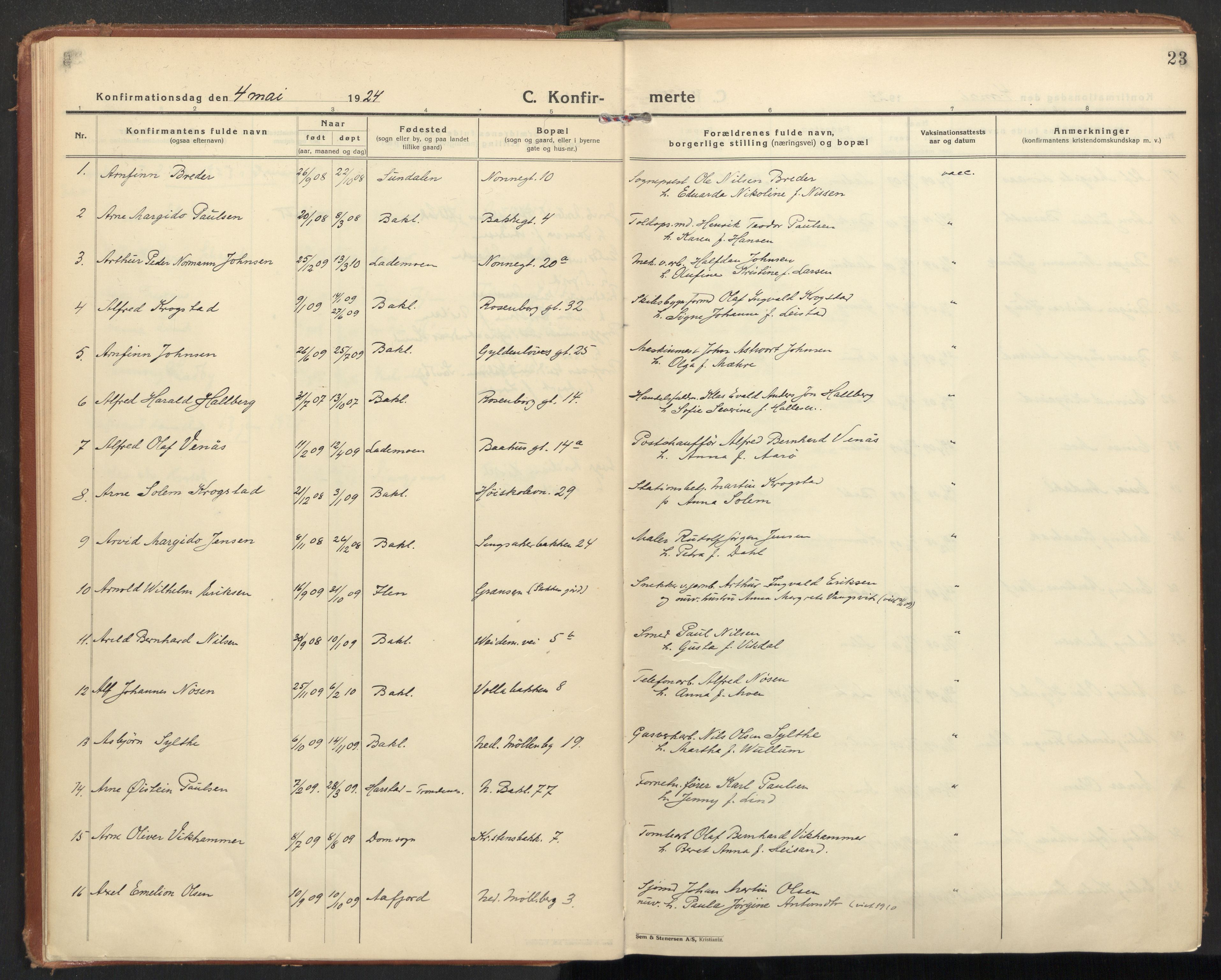 Ministerialprotokoller, klokkerbøker og fødselsregistre - Sør-Trøndelag, SAT/A-1456/604/L0208: Parish register (official) no. 604A28, 1923-1937, p. 23