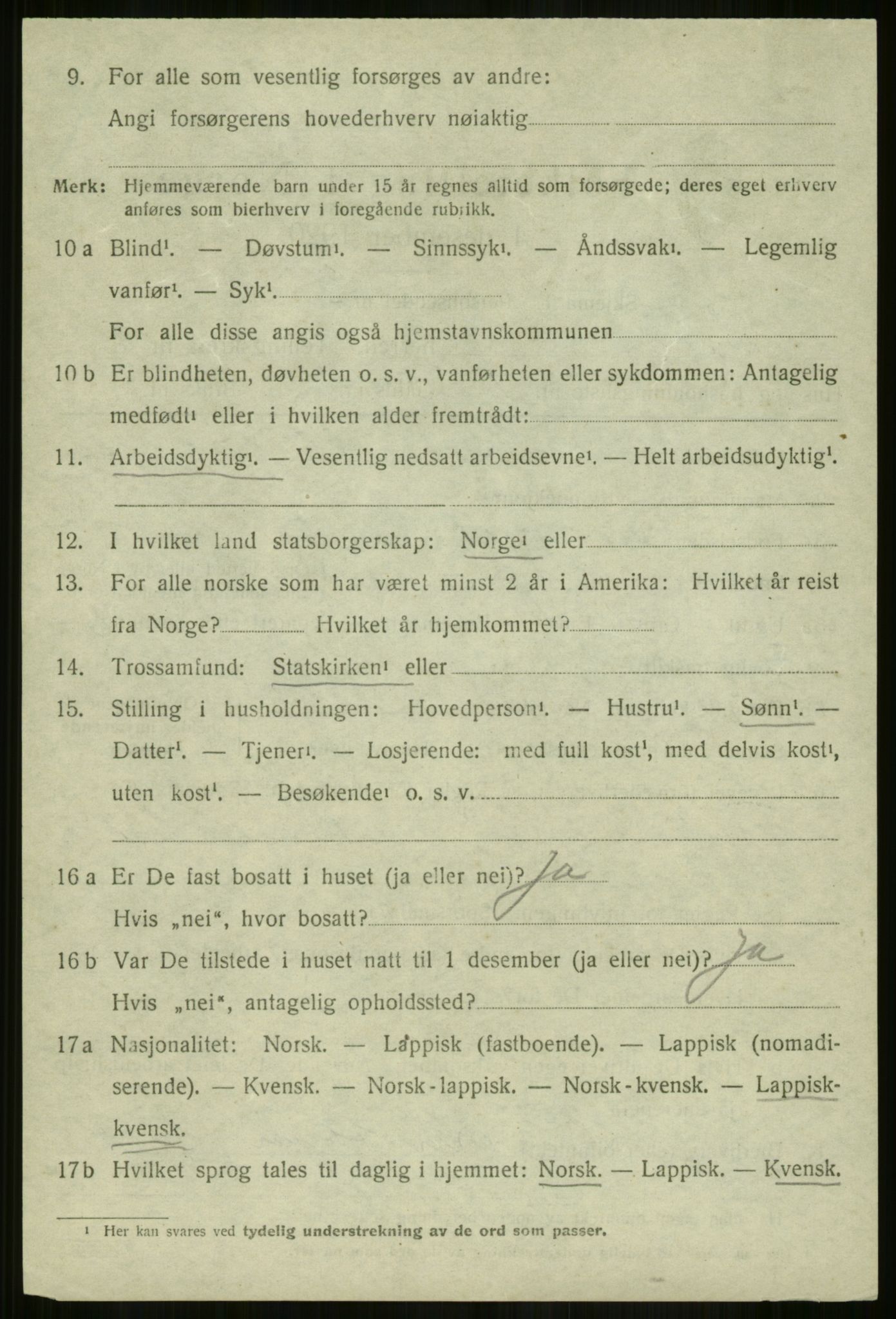 SATØ, 1920 census for Lyngen, 1920, p. 7562