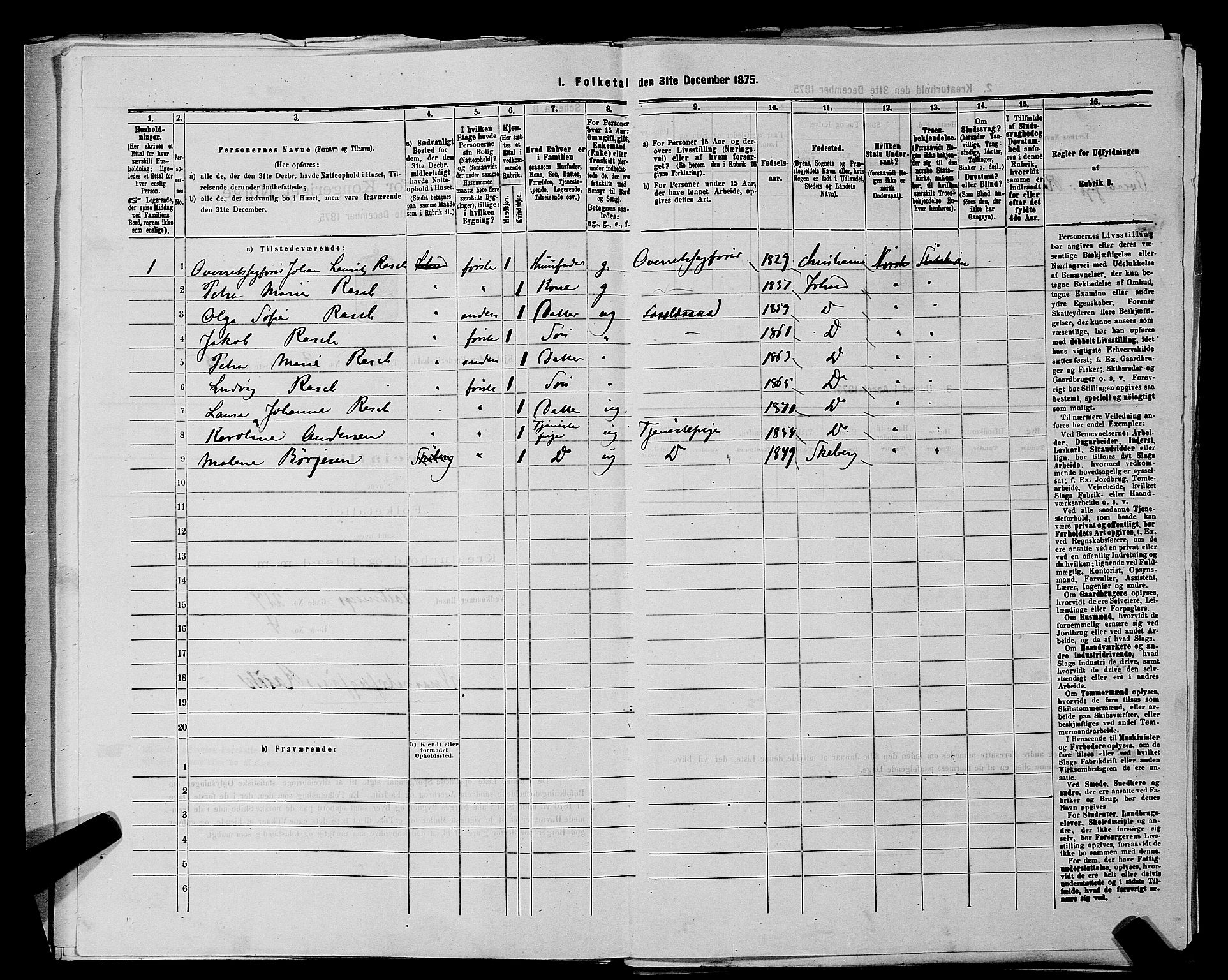 RA, 1875 census for 0101P Fredrikshald, 1875, p. 249