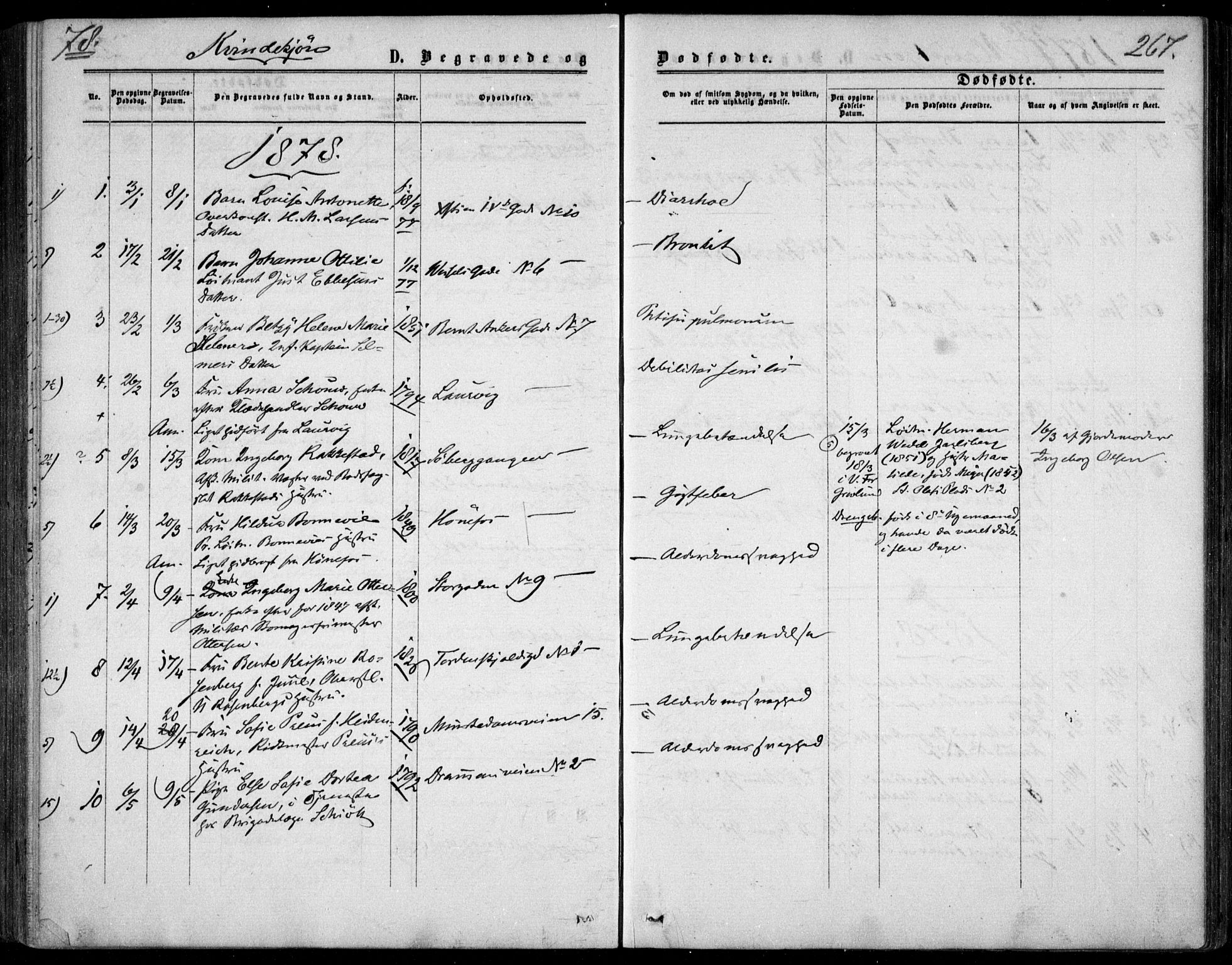 Garnisonsmenigheten Kirkebøker, SAO/A-10846/F/Fa/L0011: Parish register (official) no. 11, 1870-1880, p. 267