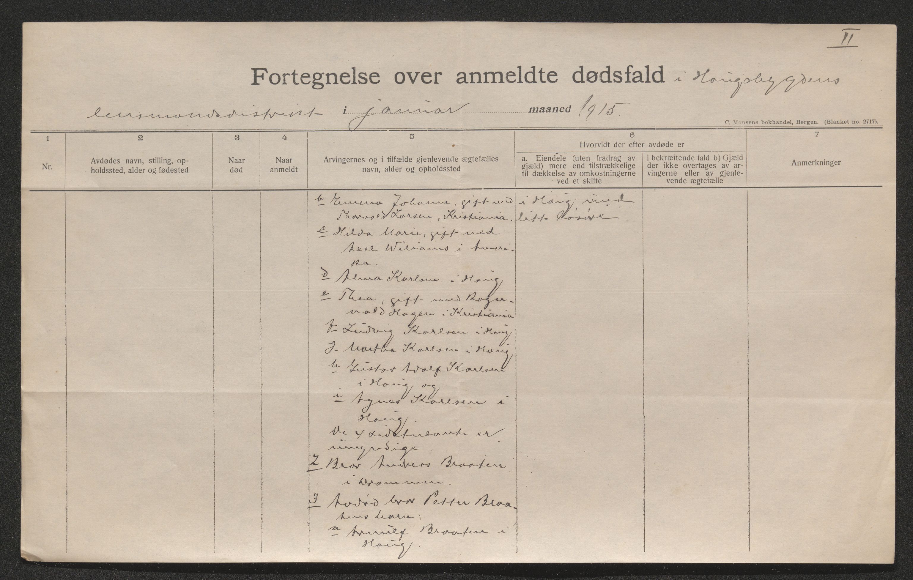 Ringerike sorenskriveri, AV/SAKO-A-105/H/Ha/Hab/L0016: Dødsfallslister Haugsbygd, 1903-1930