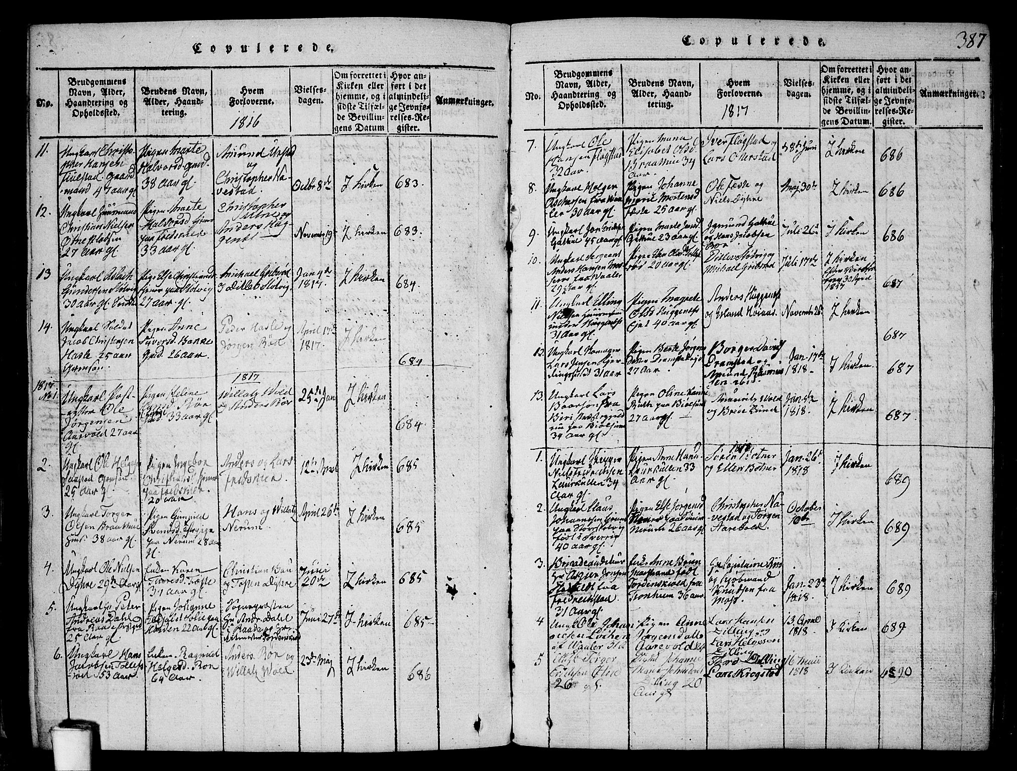 Rygge prestekontor Kirkebøker, SAO/A-10084b/F/Fa/L0003: Parish register (official) no. 3, 1814-1836, p. 386-387