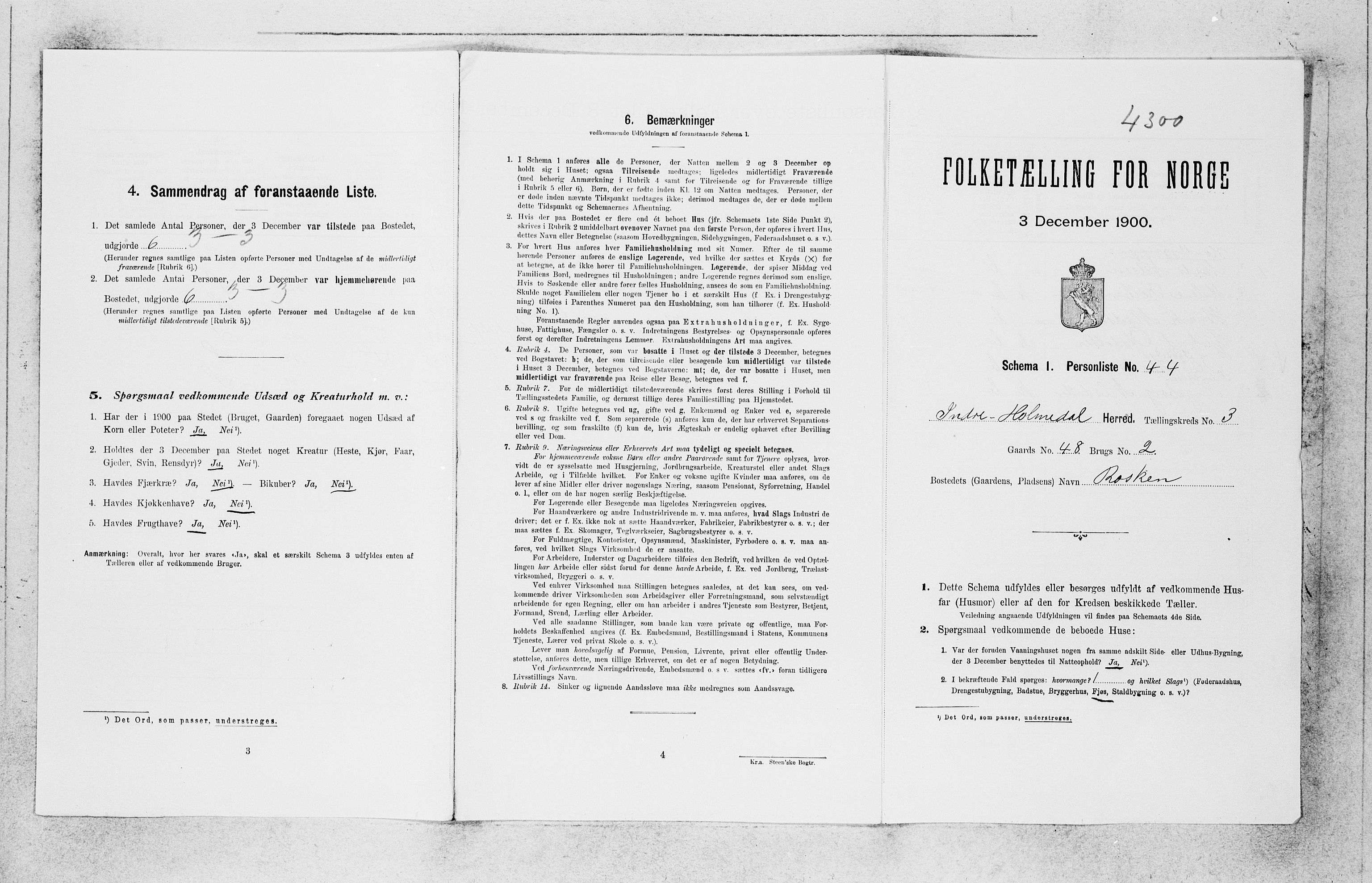 SAB, 1900 census for Indre Holmedal, 1900, p. 353