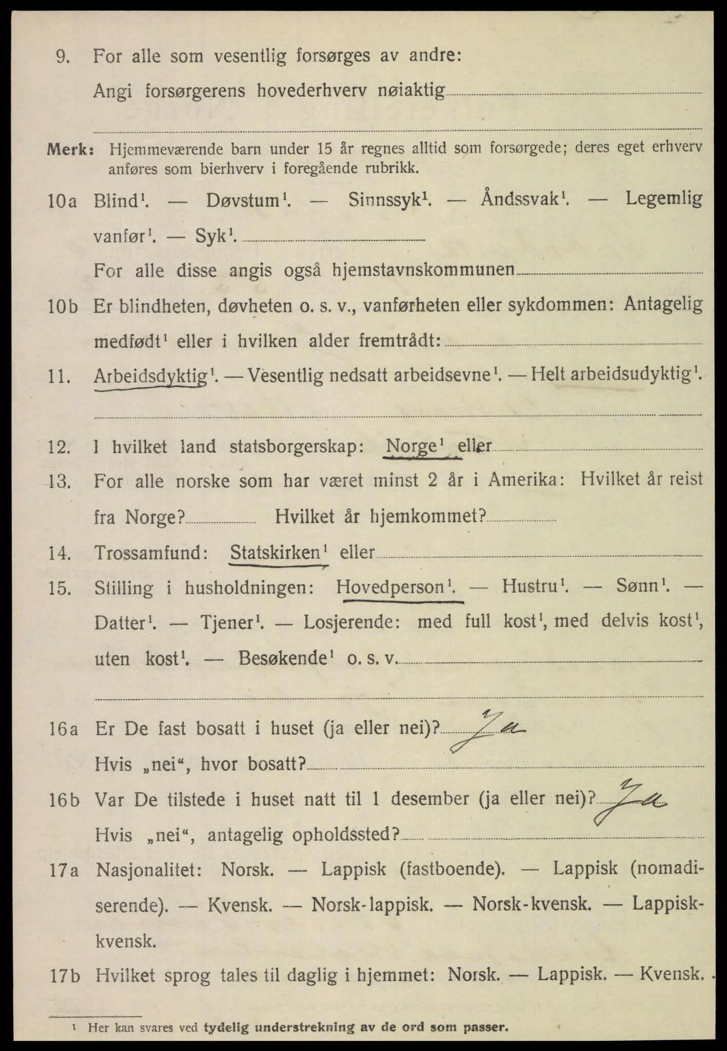 SAT, 1920 census for Nordvik, 1920, p. 3595