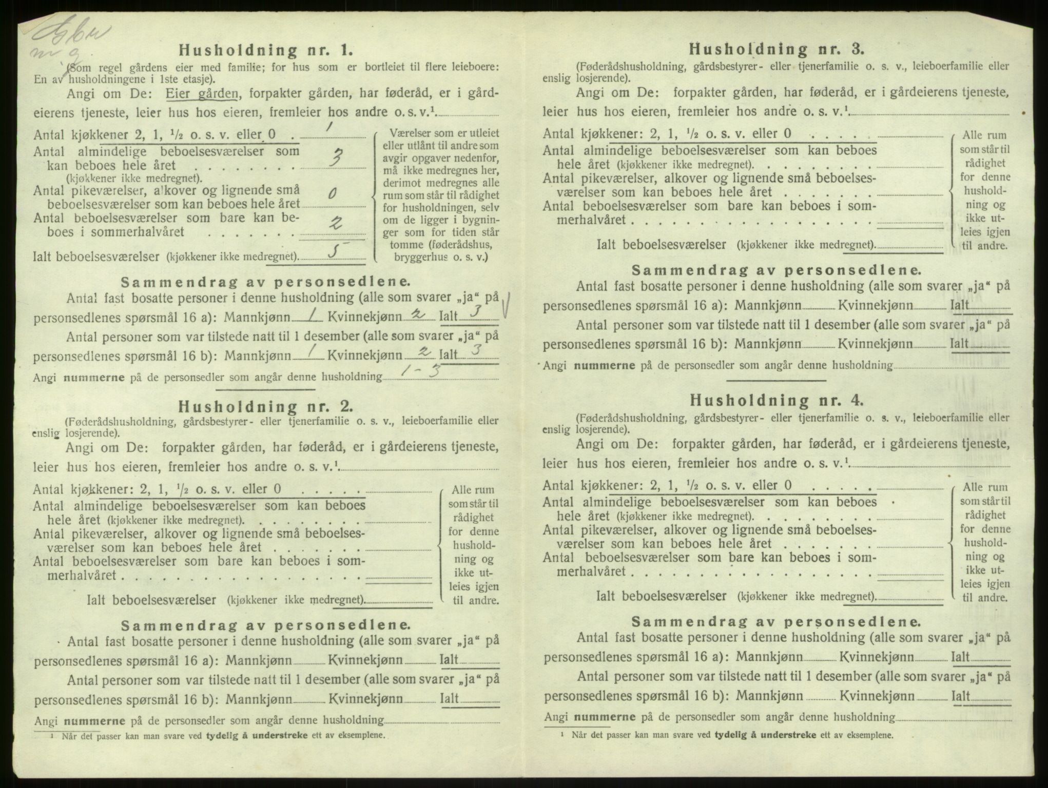 SAB, 1920 census for Hosanger, 1920, p. 94