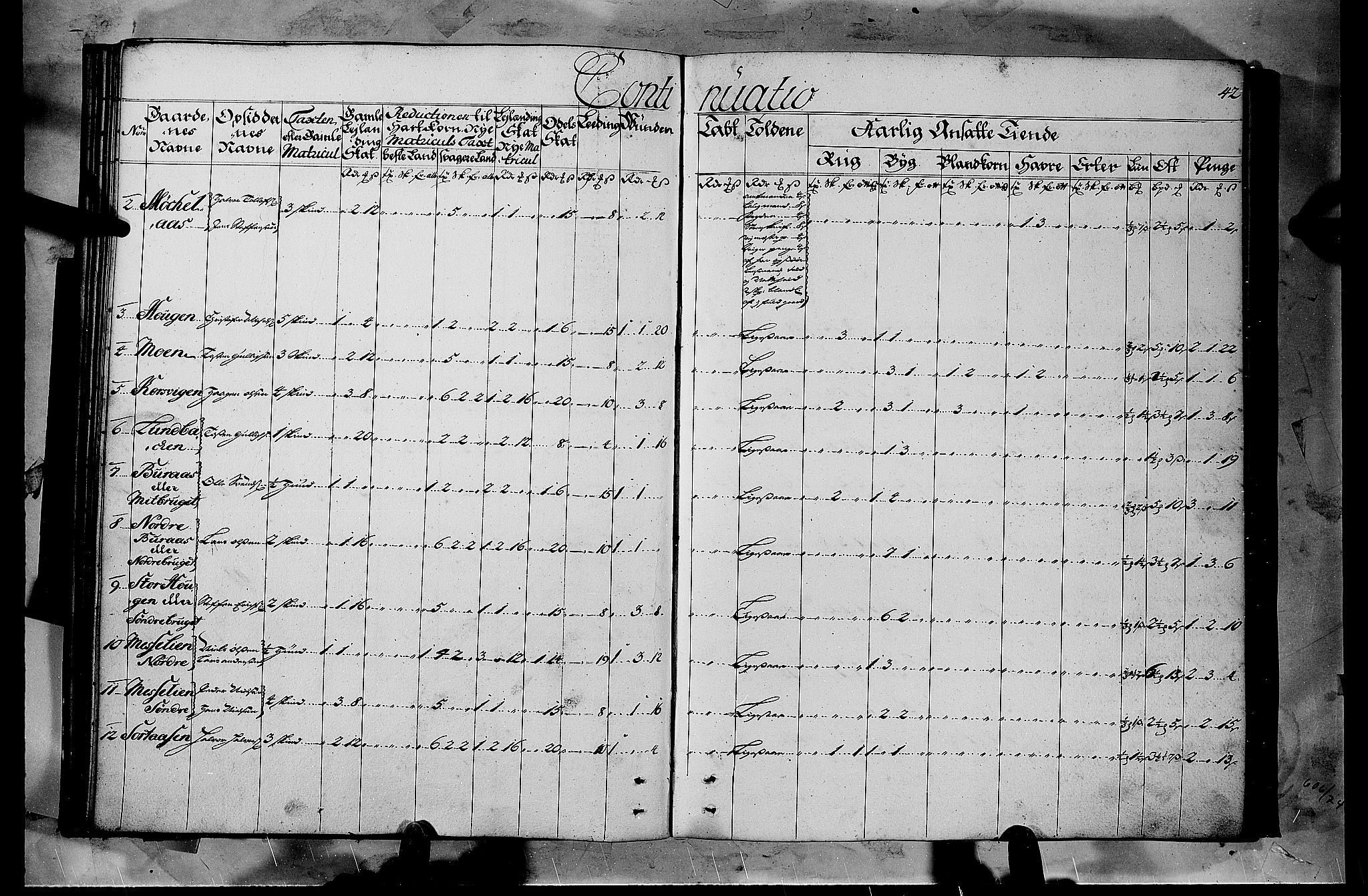 Rentekammeret inntil 1814, Realistisk ordnet avdeling, AV/RA-EA-4070/N/Nb/Nbf/L0103b: Hedmark matrikkelprotokoll, 1723, p. 41b-42a