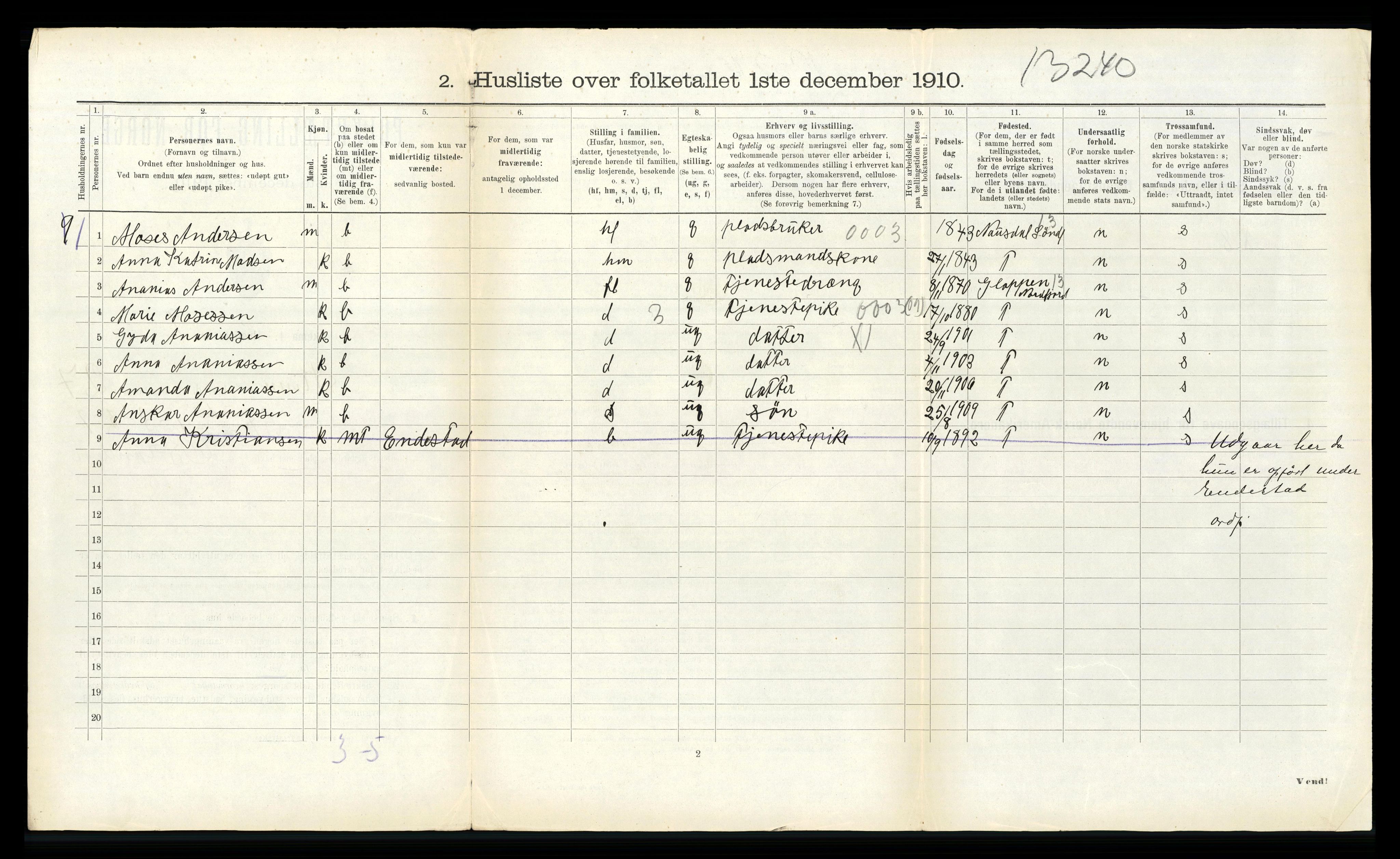 RA, 1910 census for Kinn, 1910, p. 1659