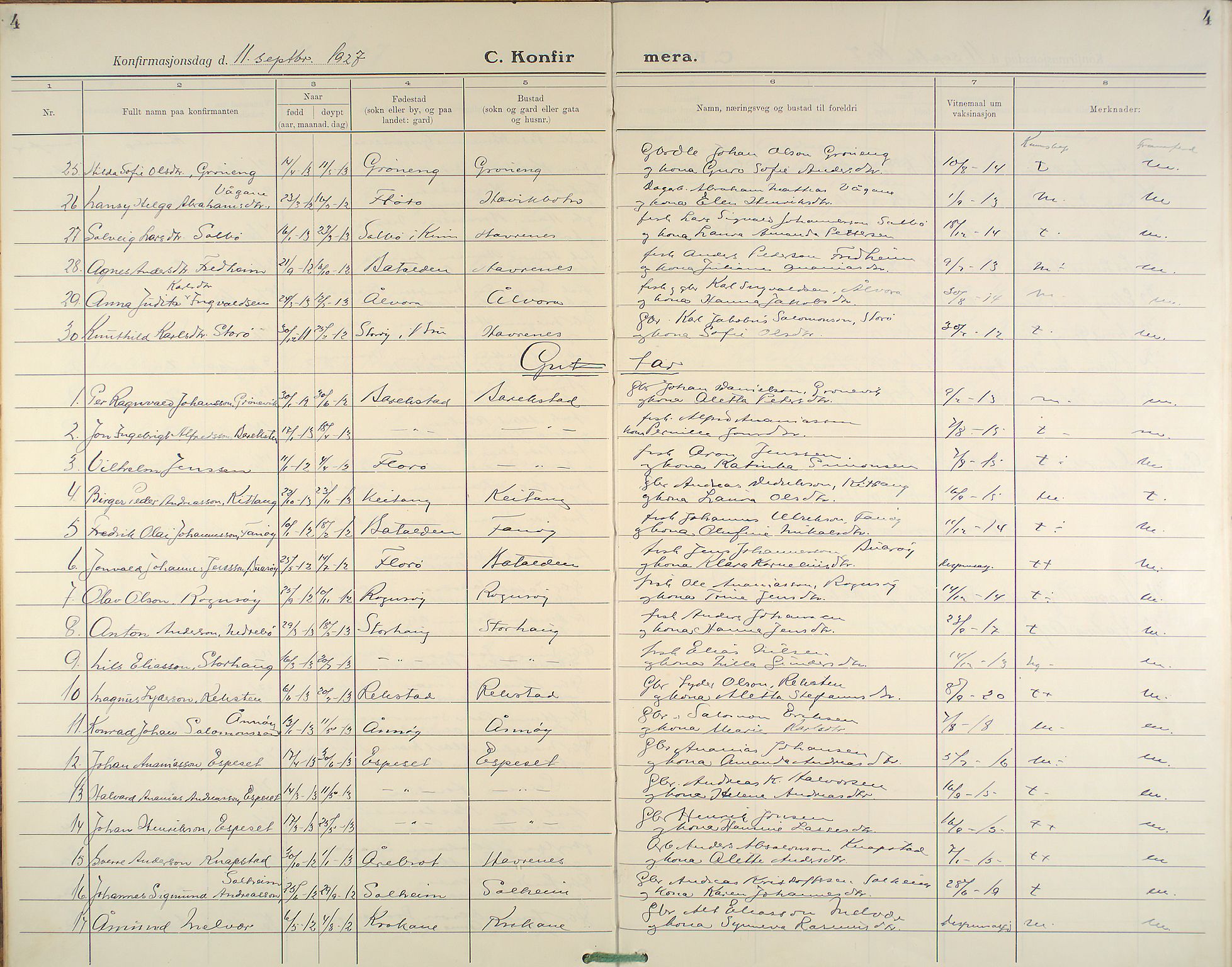 Kinn sokneprestembete, AV/SAB-A-80801/H/Haa/Haab/L0007: Parish register (official) no. B 7, 1926-1964, p. 4