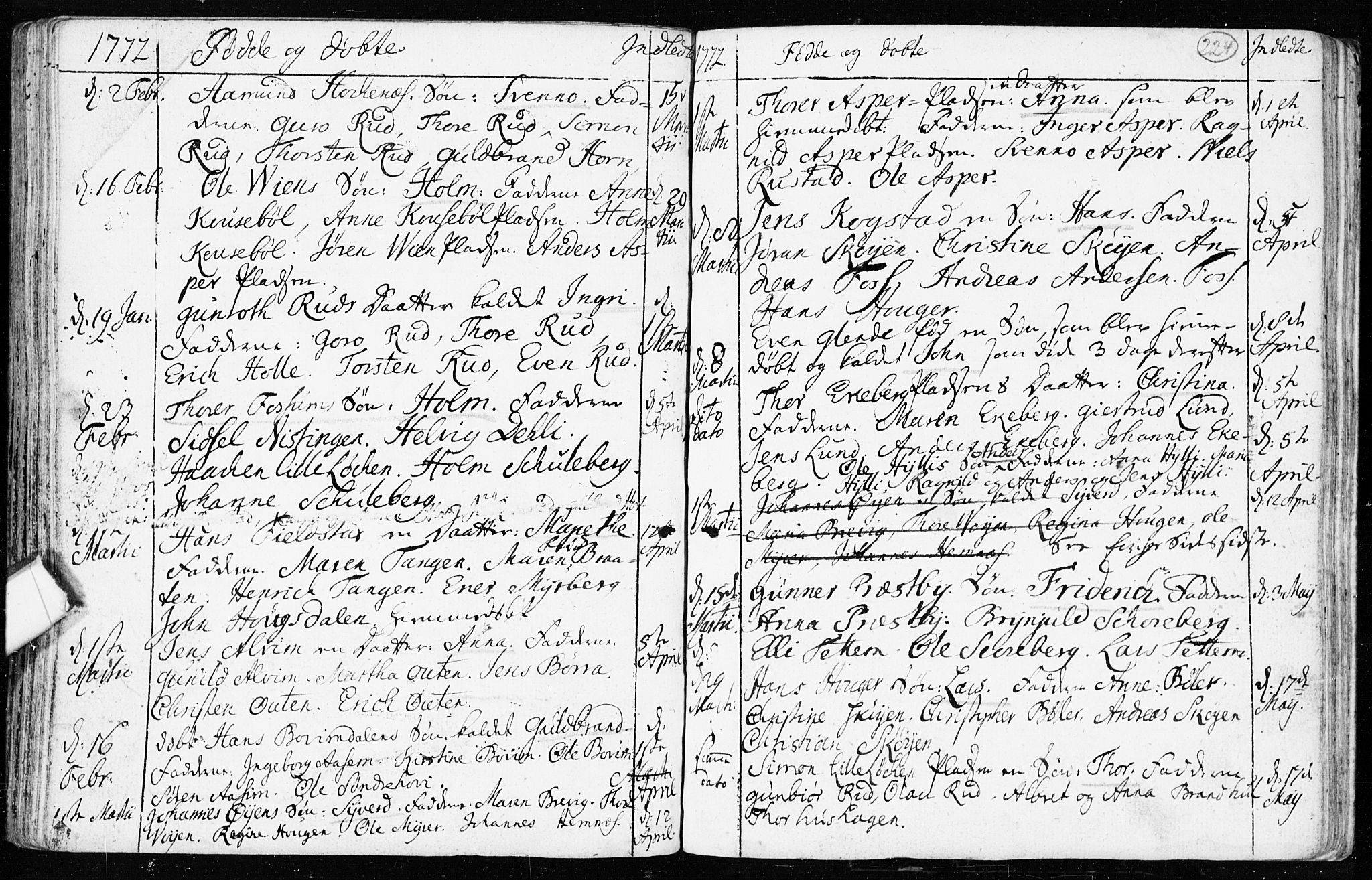 Spydeberg prestekontor Kirkebøker, SAO/A-10924/F/Fa/L0002: Parish register (official) no. I 2, 1739-1780, p. 224