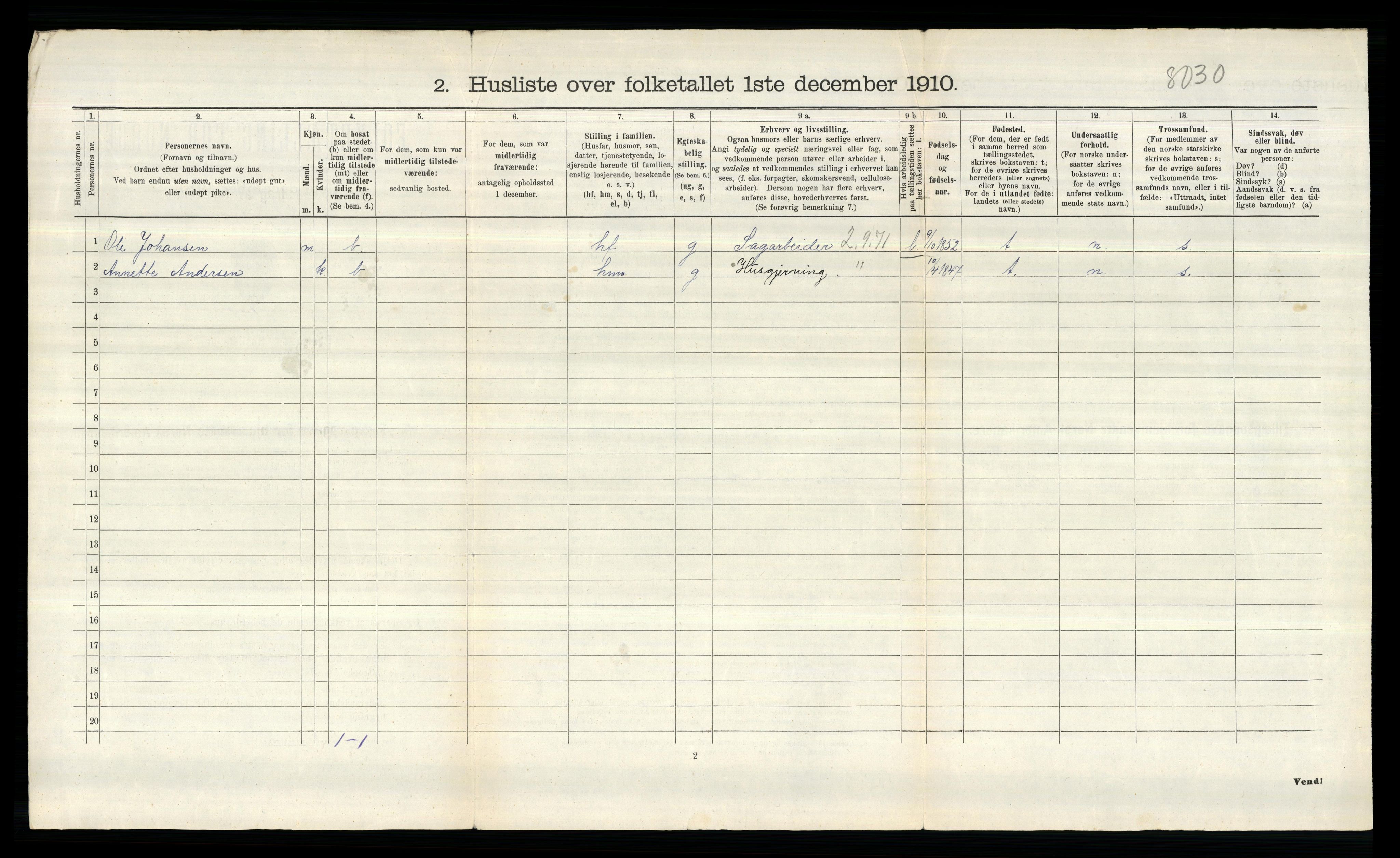 RA, 1910 census for Tune, 1910, p. 2507