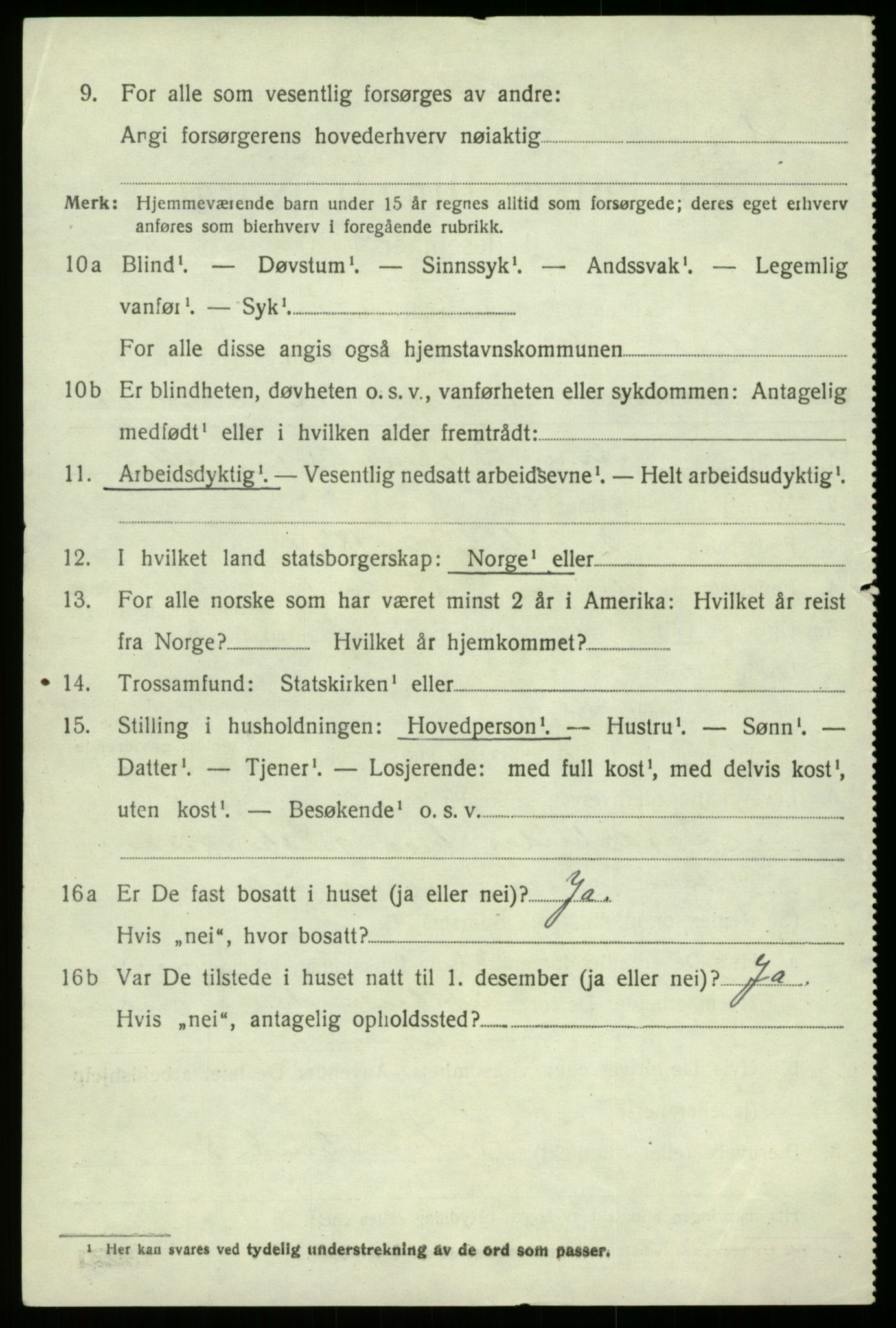 SAB, 1920 census for Kvam, 1920, p. 3772