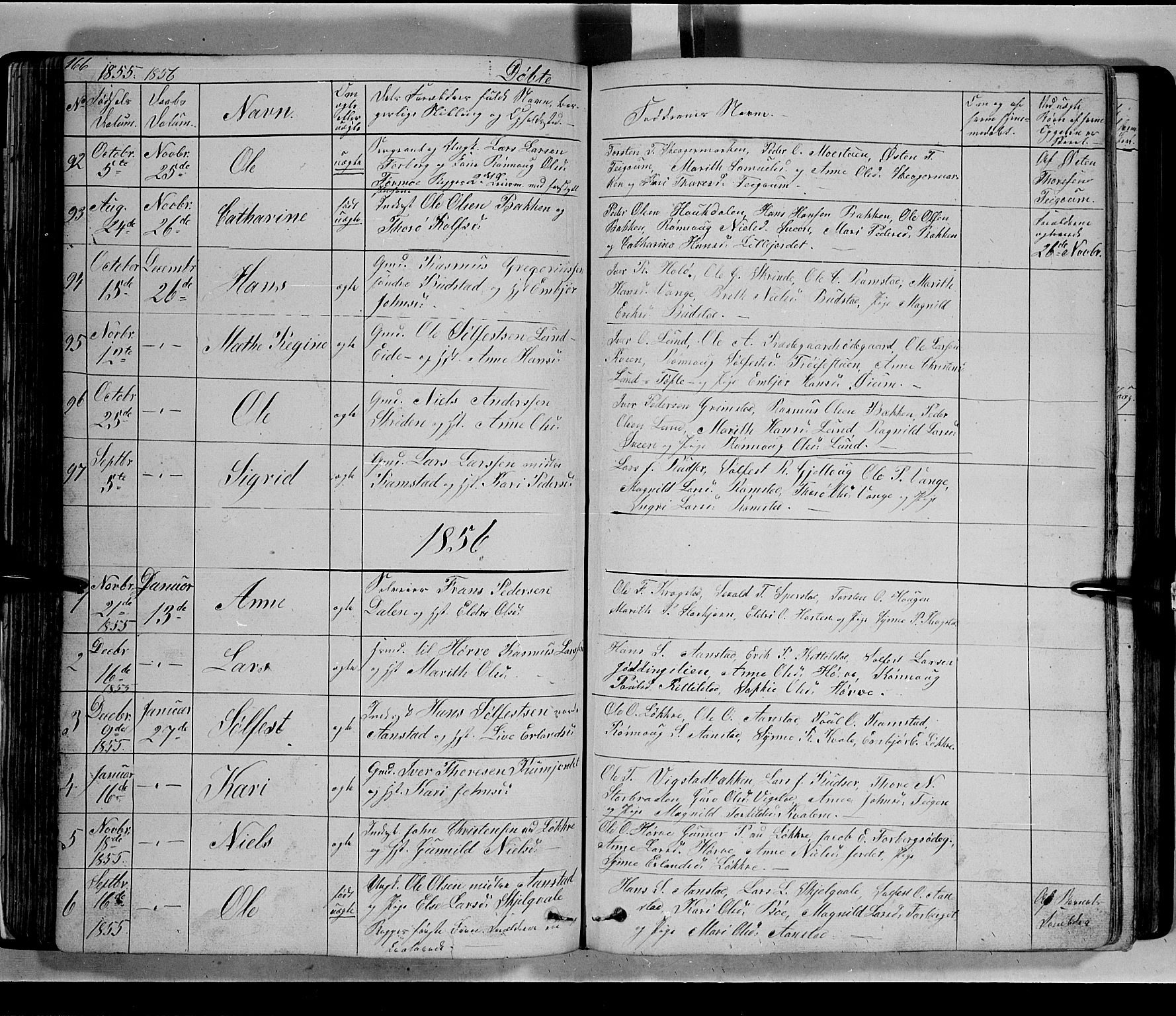 Lom prestekontor, SAH/PREST-070/L/L0004: Parish register (copy) no. 4, 1845-1864, p. 166-167
