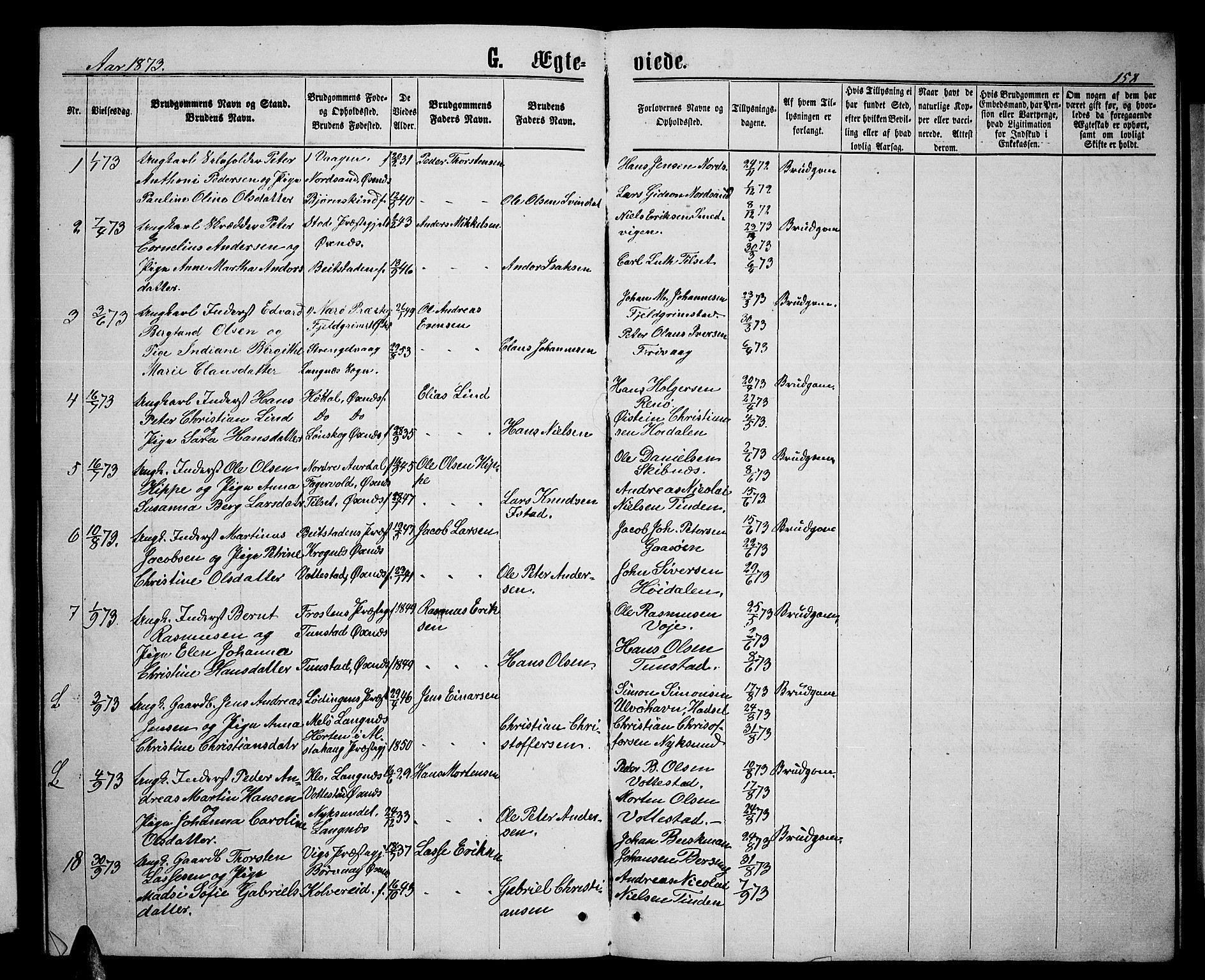 Ministerialprotokoller, klokkerbøker og fødselsregistre - Nordland, SAT/A-1459/893/L1348: Parish register (copy) no. 893C03, 1867-1877, p. 158