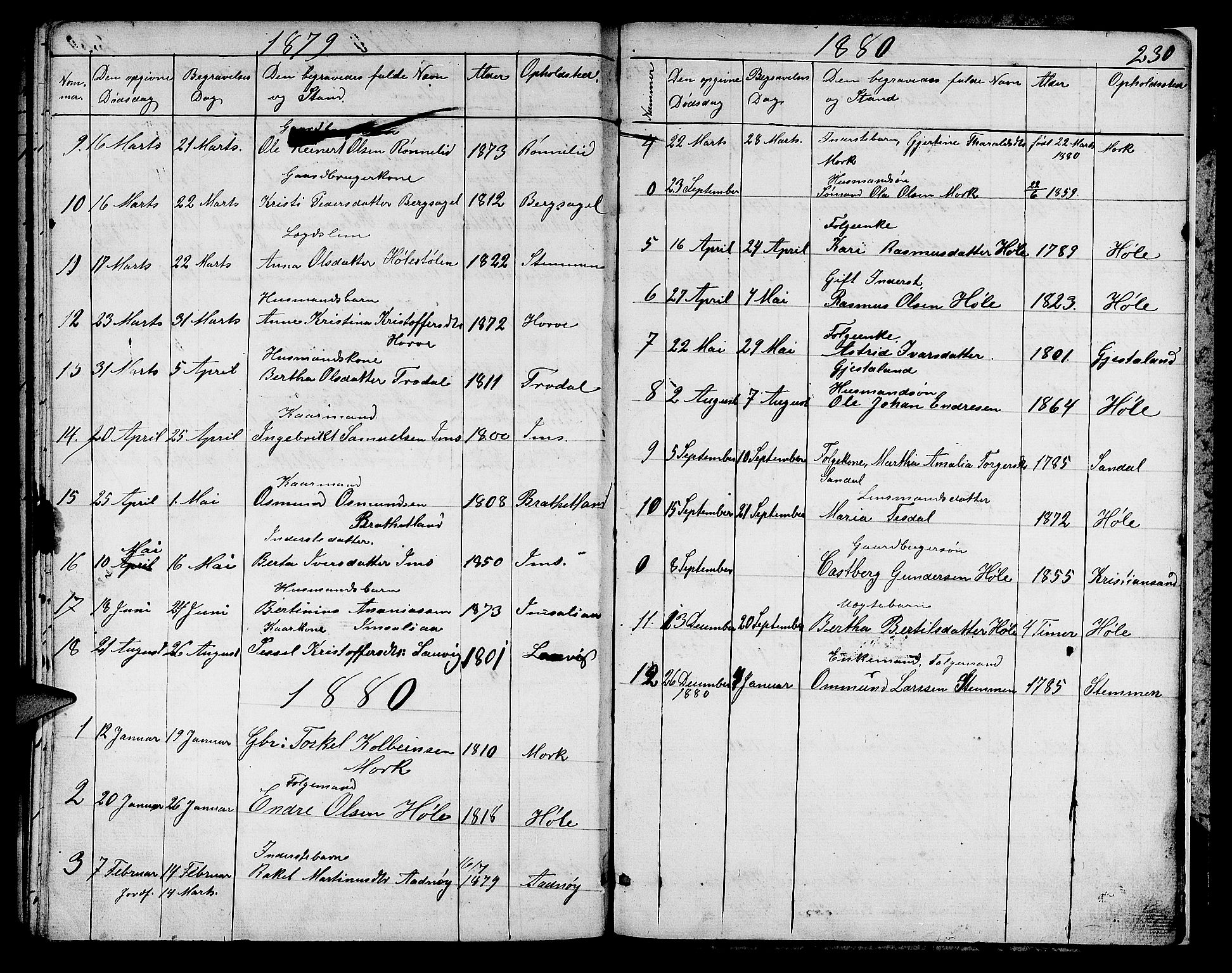 Høgsfjord sokneprestkontor, SAST/A-101624/H/Ha/Hab/L0001: Parish register (copy) no. B 1, 1855-1885, p. 230