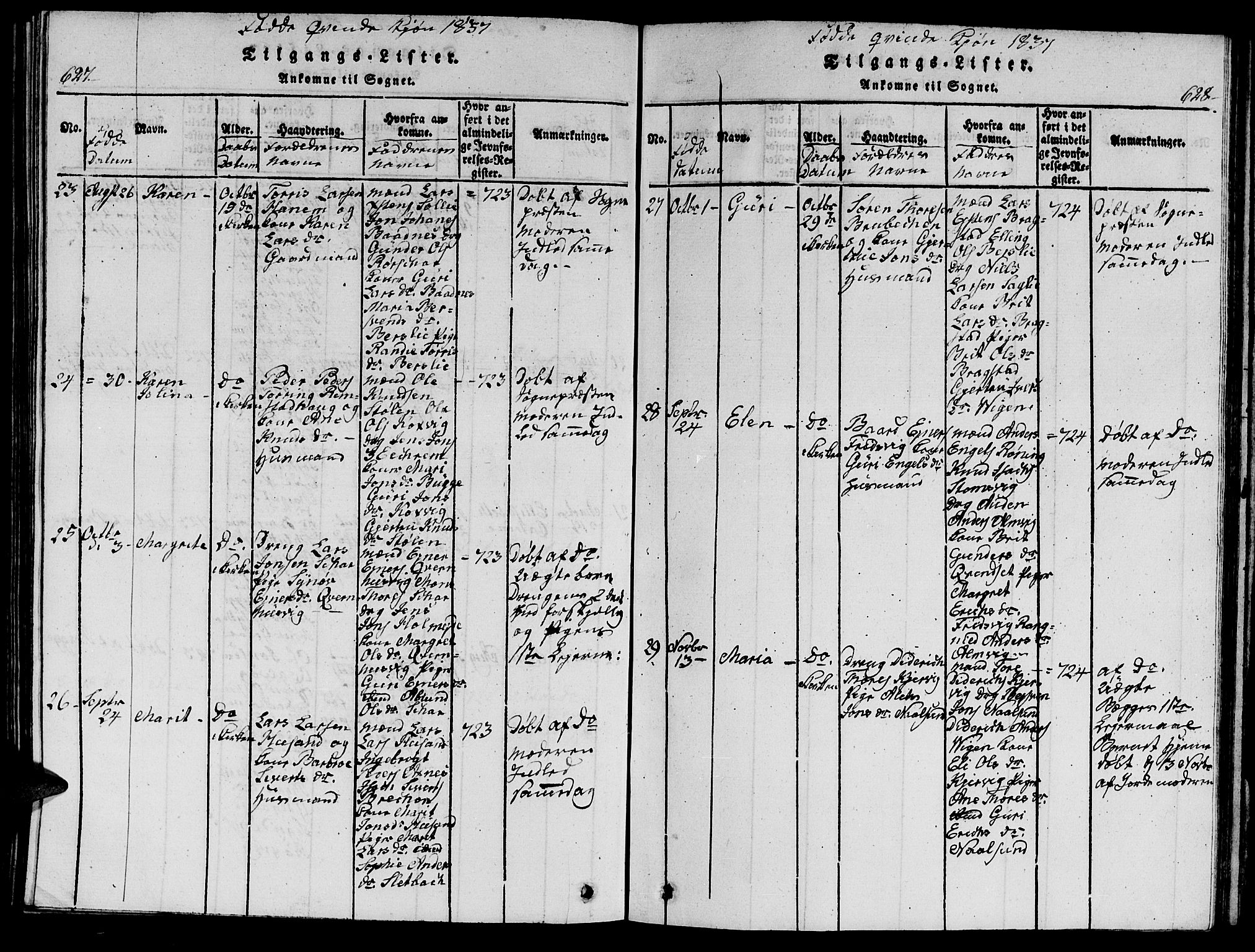 Ministerialprotokoller, klokkerbøker og fødselsregistre - Møre og Romsdal, AV/SAT-A-1454/586/L0990: Parish register (copy) no. 586C01, 1819-1837, p. 627-628