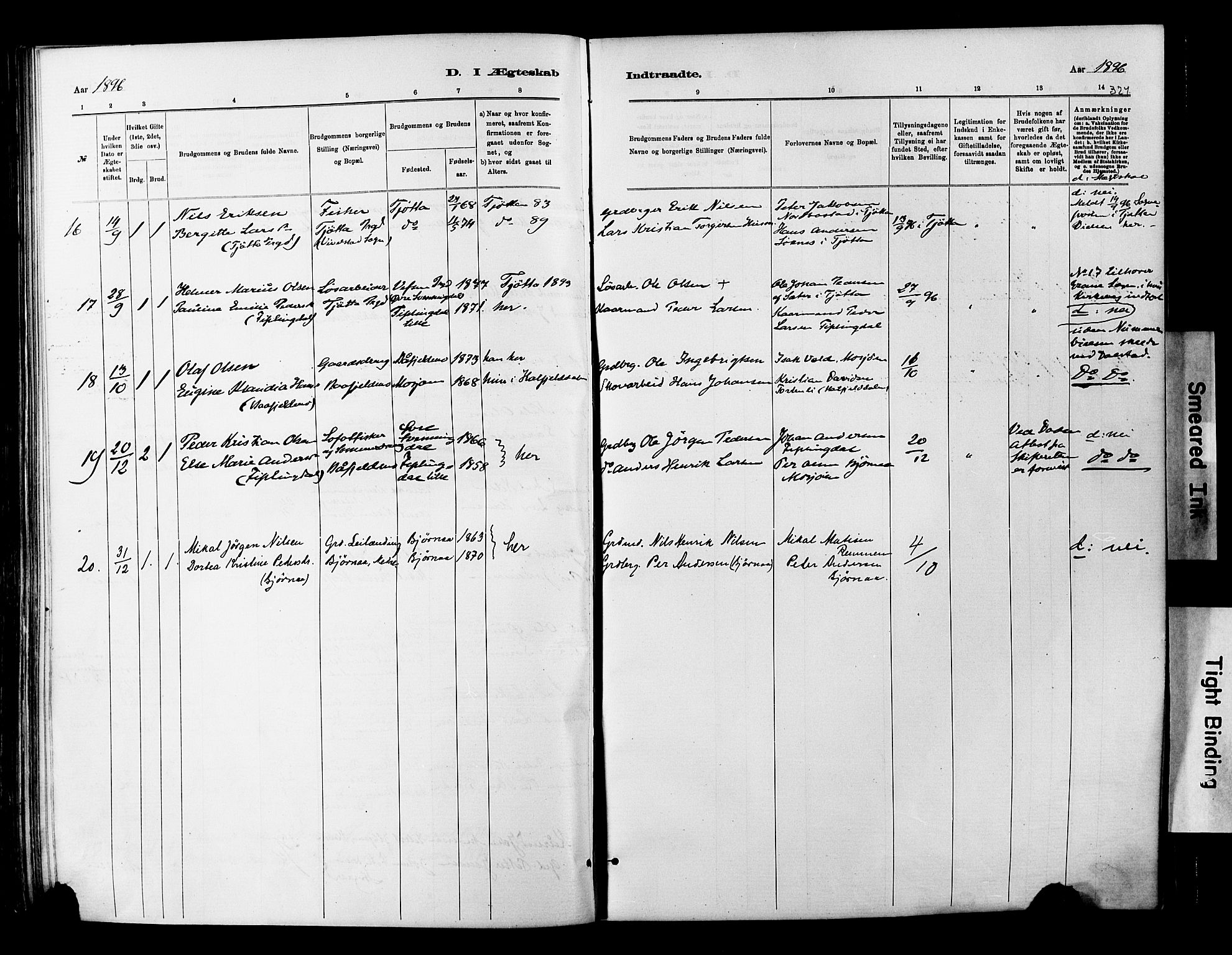 Ministerialprotokoller, klokkerbøker og fødselsregistre - Nordland, SAT/A-1459/820/L0295: Parish register (official) no. 820A16, 1880-1896, p. 321