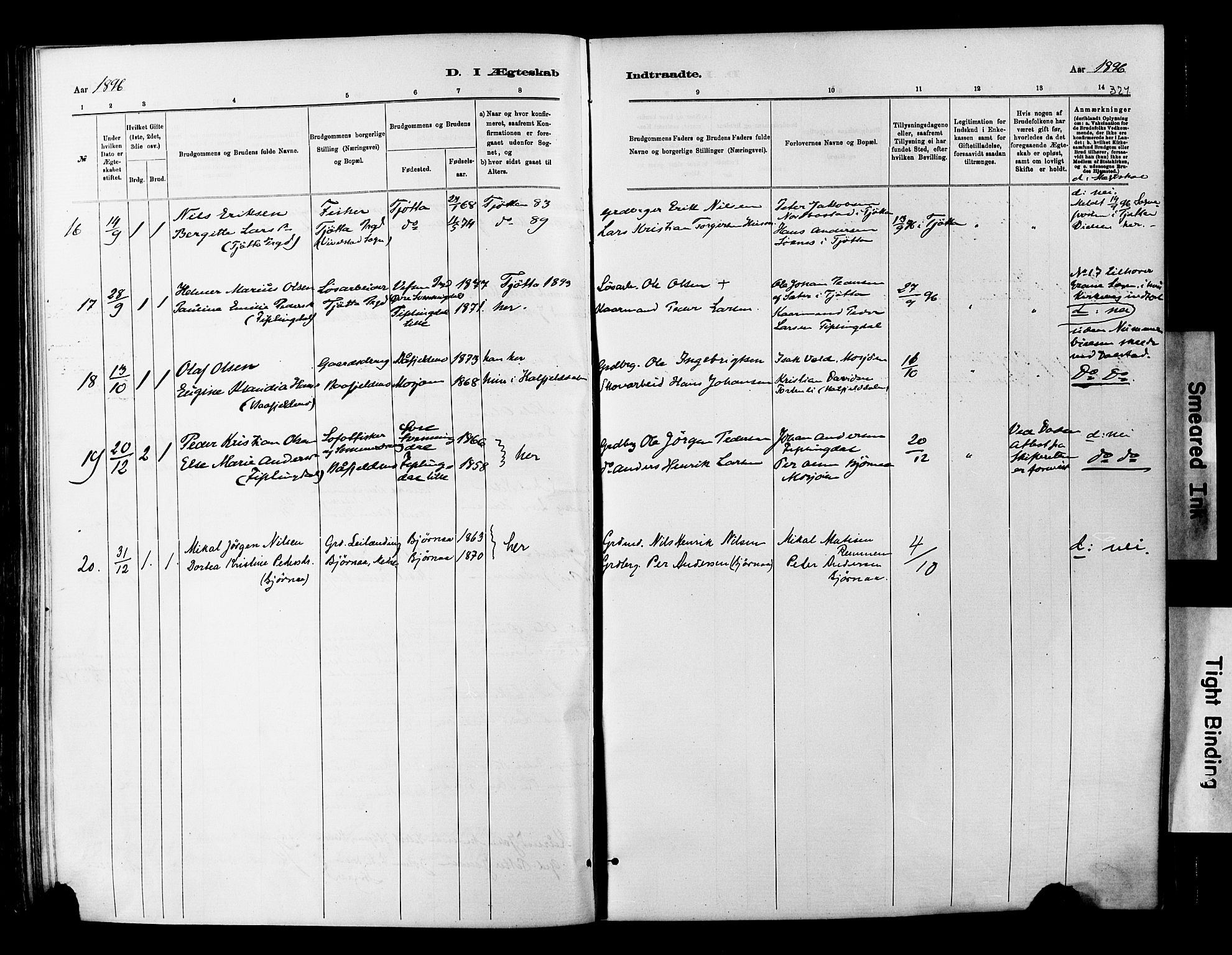 Ministerialprotokoller, klokkerbøker og fødselsregistre - Nordland, AV/SAT-A-1459/820/L0295: Parish register (official) no. 820A16, 1880-1896, p. 321