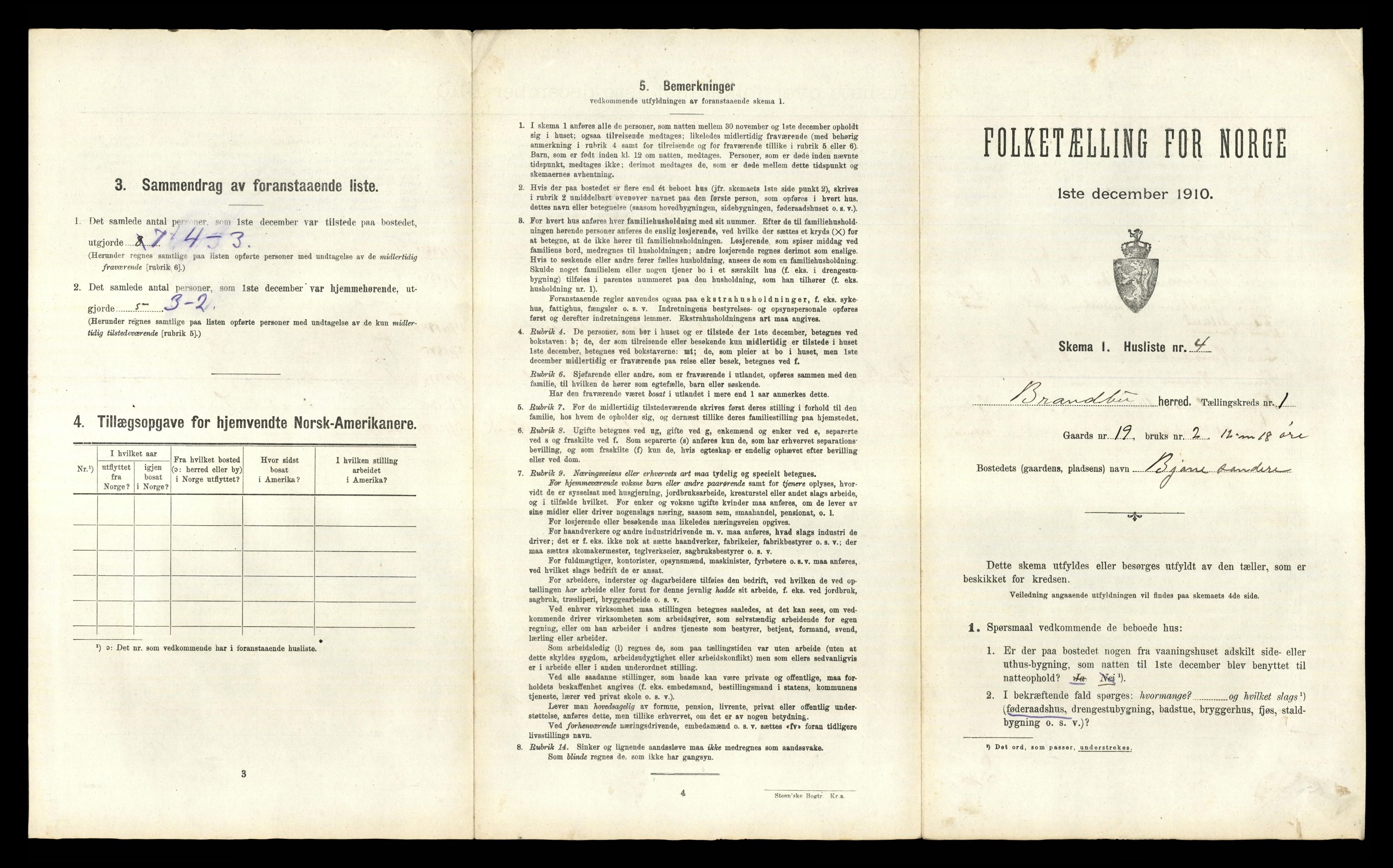 RA, 1910 census for Brandbu, 1910, p. 38