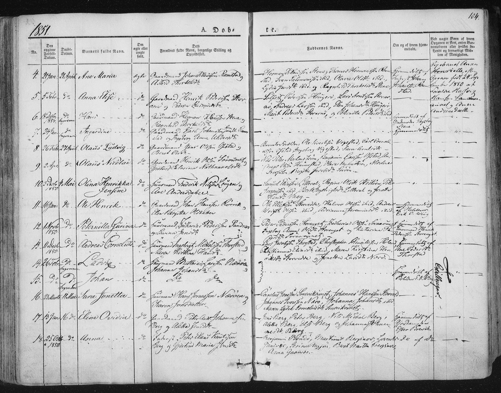 Ministerialprotokoller, klokkerbøker og fødselsregistre - Nord-Trøndelag, SAT/A-1458/784/L0669: Parish register (official) no. 784A04, 1829-1859, p. 104