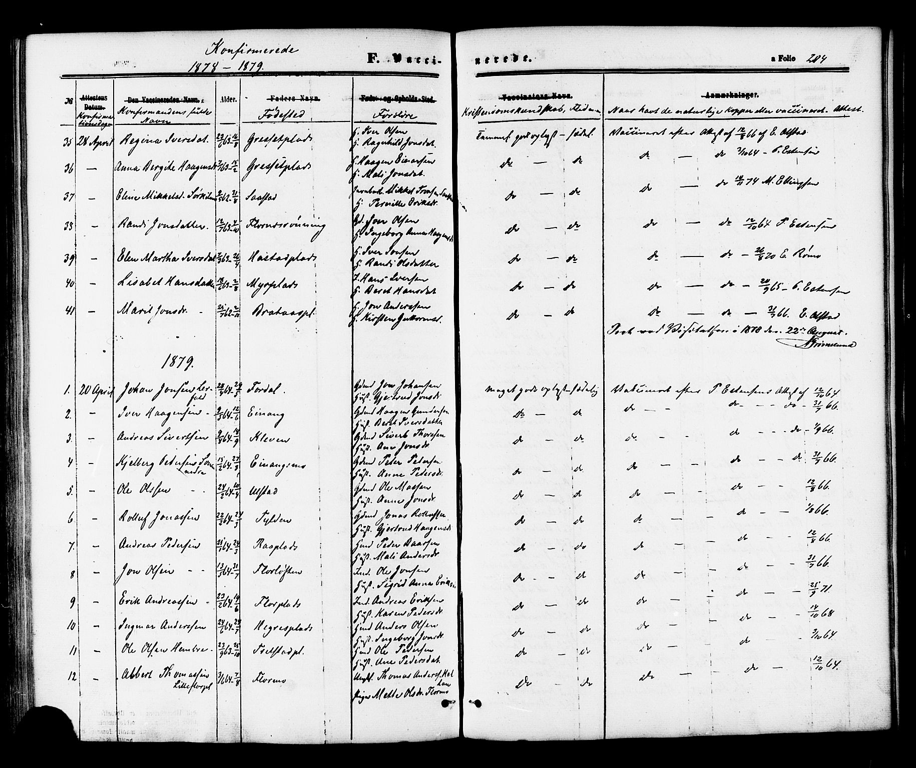 Ministerialprotokoller, klokkerbøker og fødselsregistre - Nord-Trøndelag, SAT/A-1458/703/L0029: Parish register (official) no. 703A02, 1863-1879, p. 204